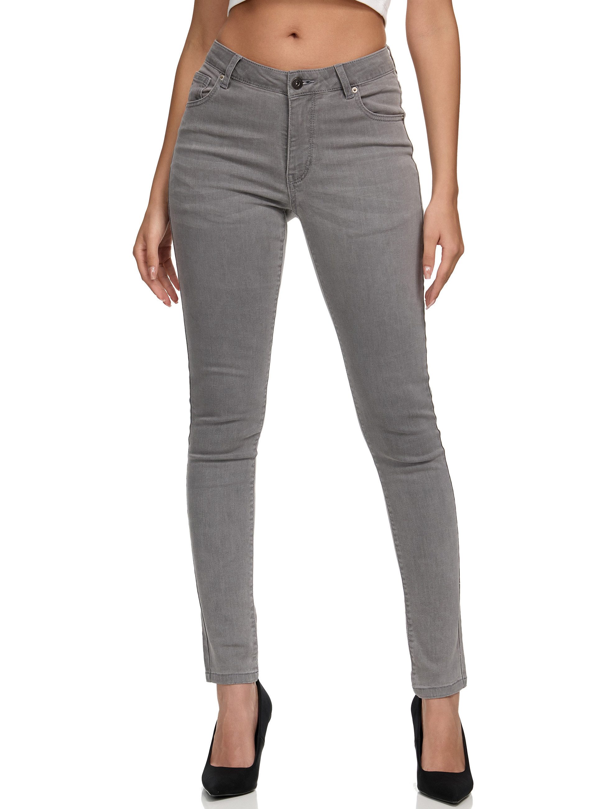 REPUBLIX Stretch-Jeans GEENA Damen Mid Waist Stretch Denim Jeans Basic