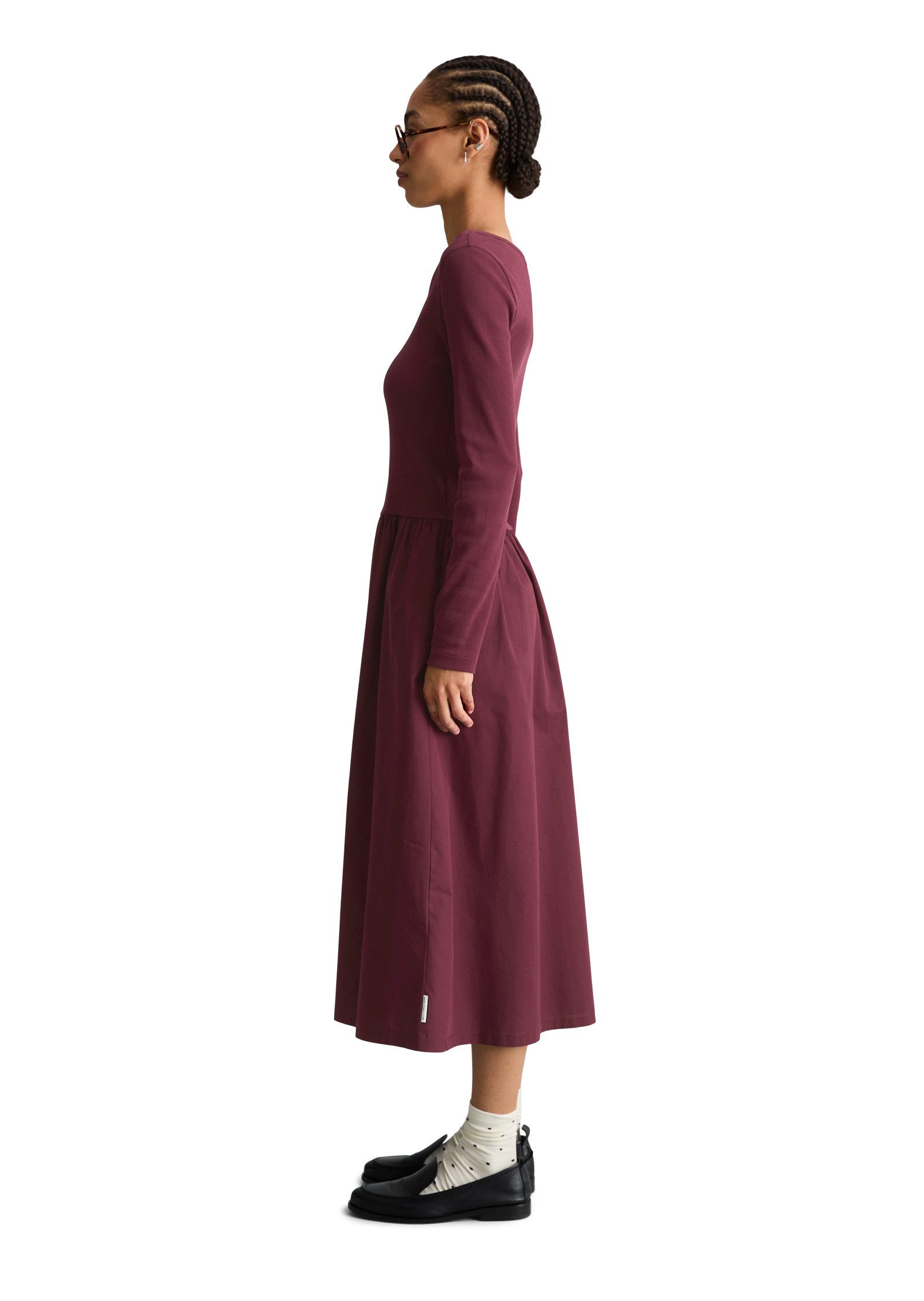Marc O'Polo DENIM Jerseykleid mit Baumwoll-Popelinerock