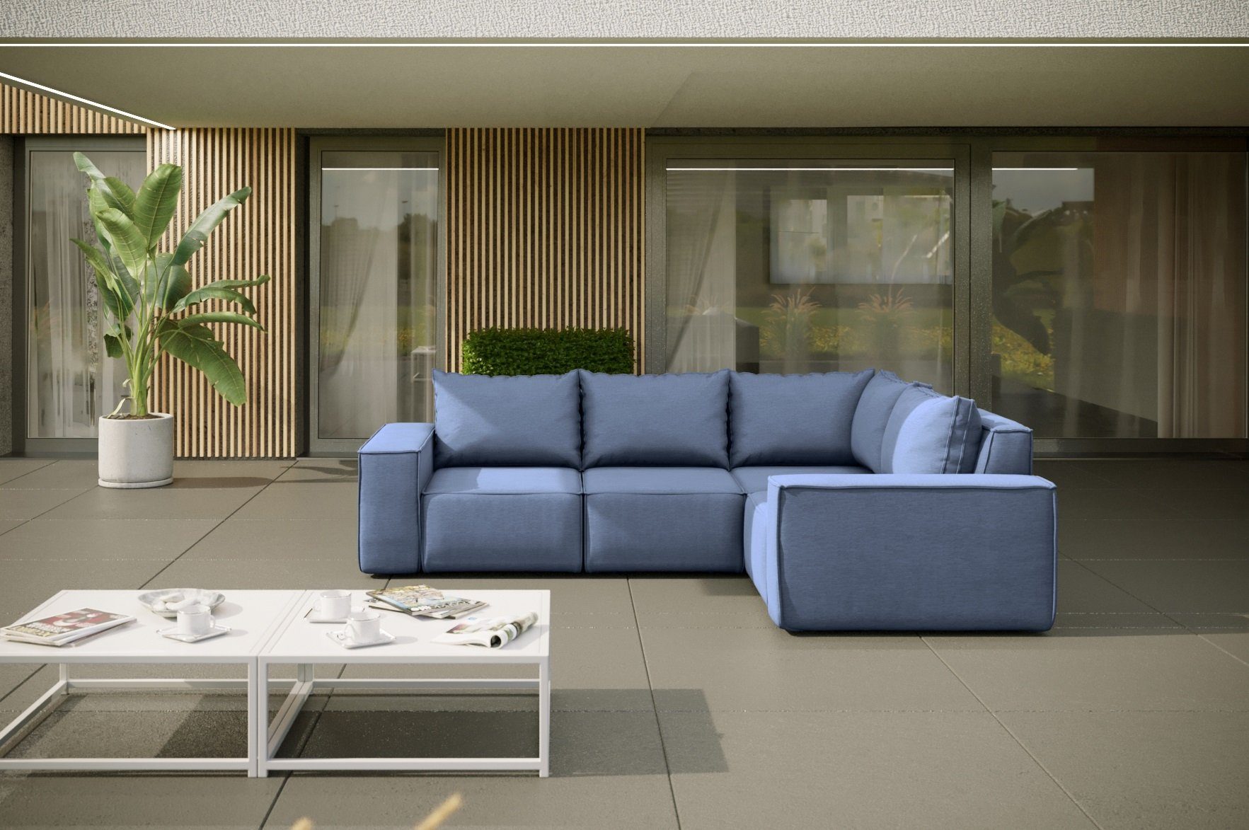 Fun Möbel Loungesofa Gartenmöbel Ecksofa GARDENT, wetterfester Stoff NXL