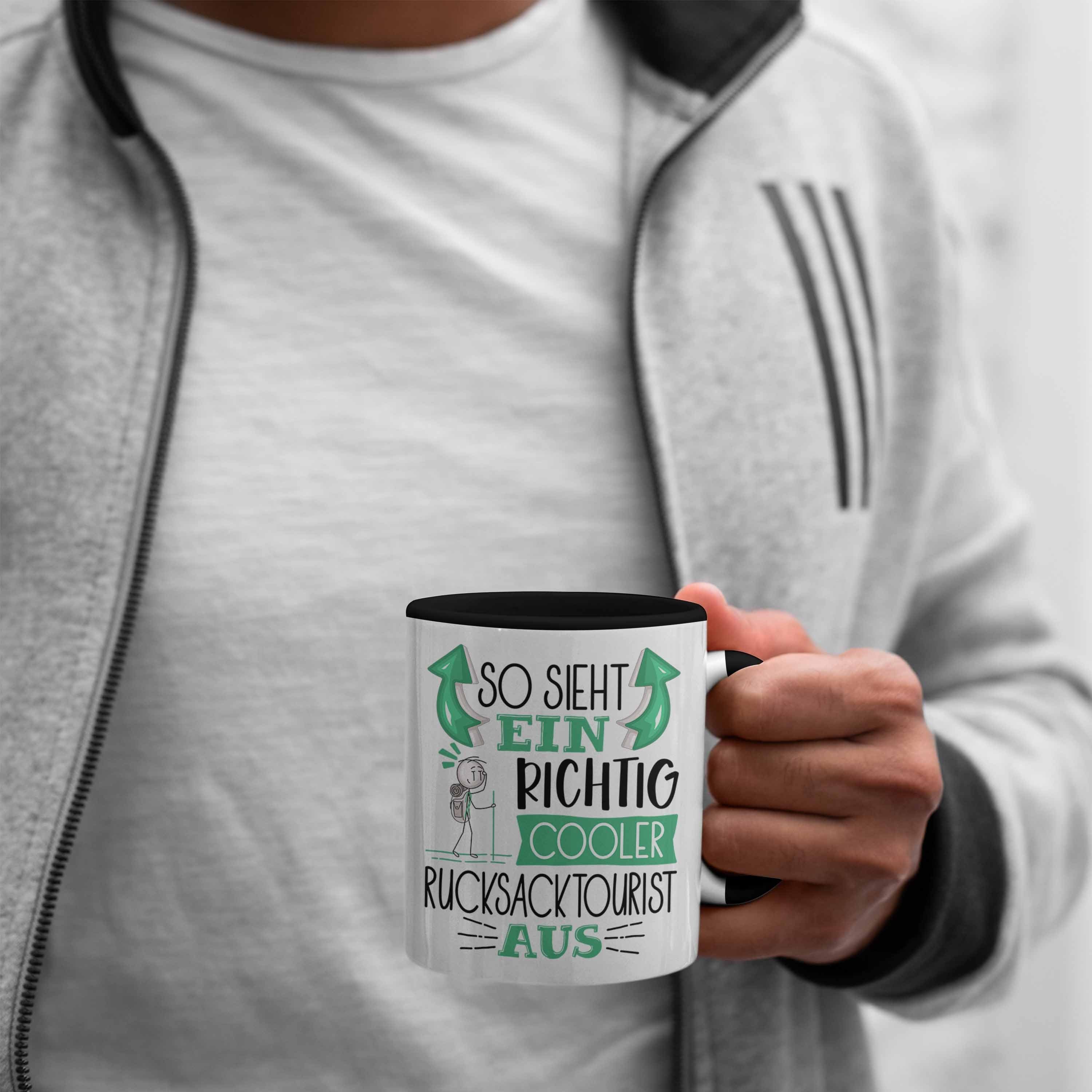 Trendation Tasse So Sieht Rucksacktourist Geschenk Aus Schwarz Ein Richtig Tasse für Cooler Ruc