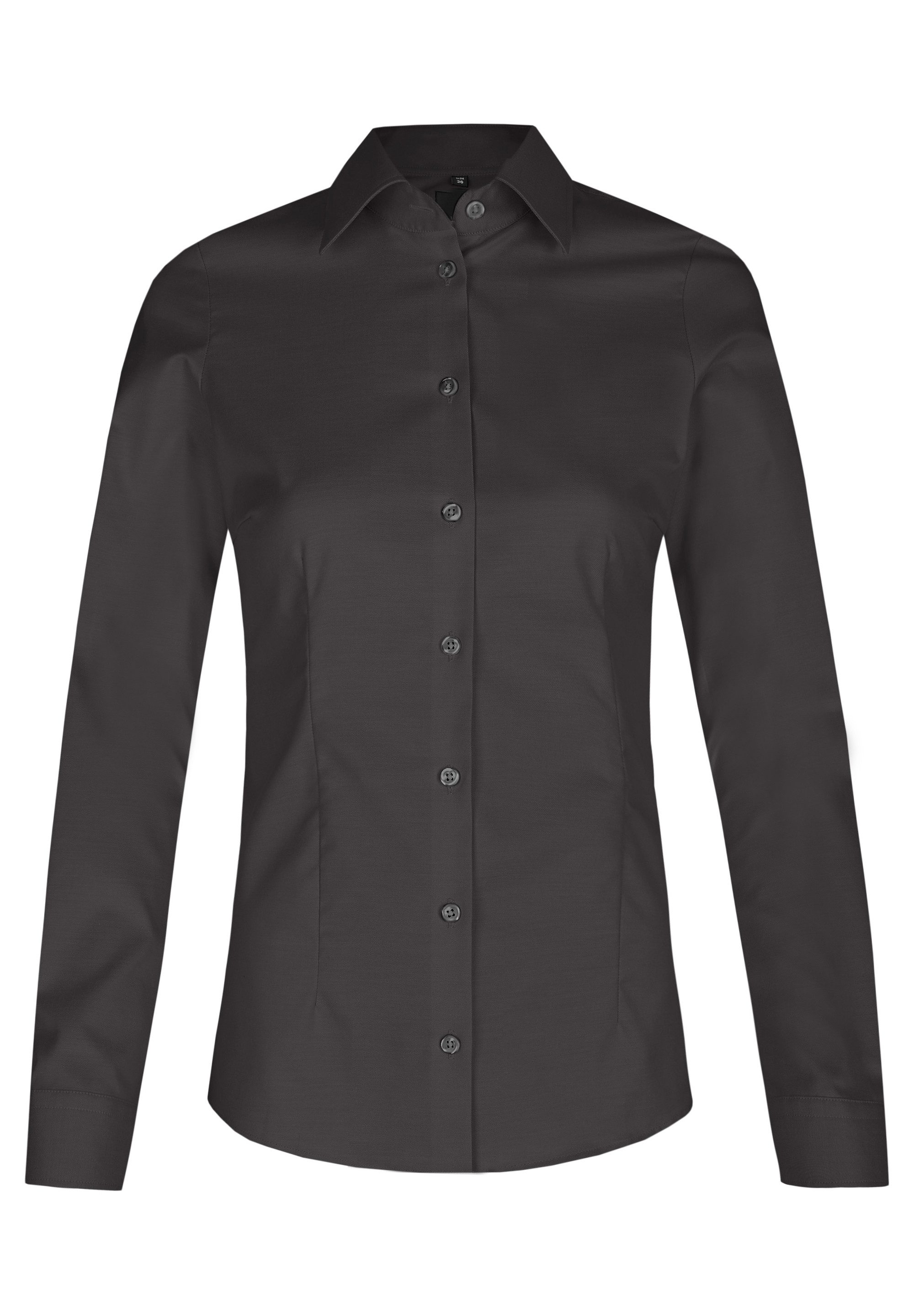 Klassische Bluse HECHTER Paris ESSENTIALS Damen Bluse Kent Modern-Fit Schwarz