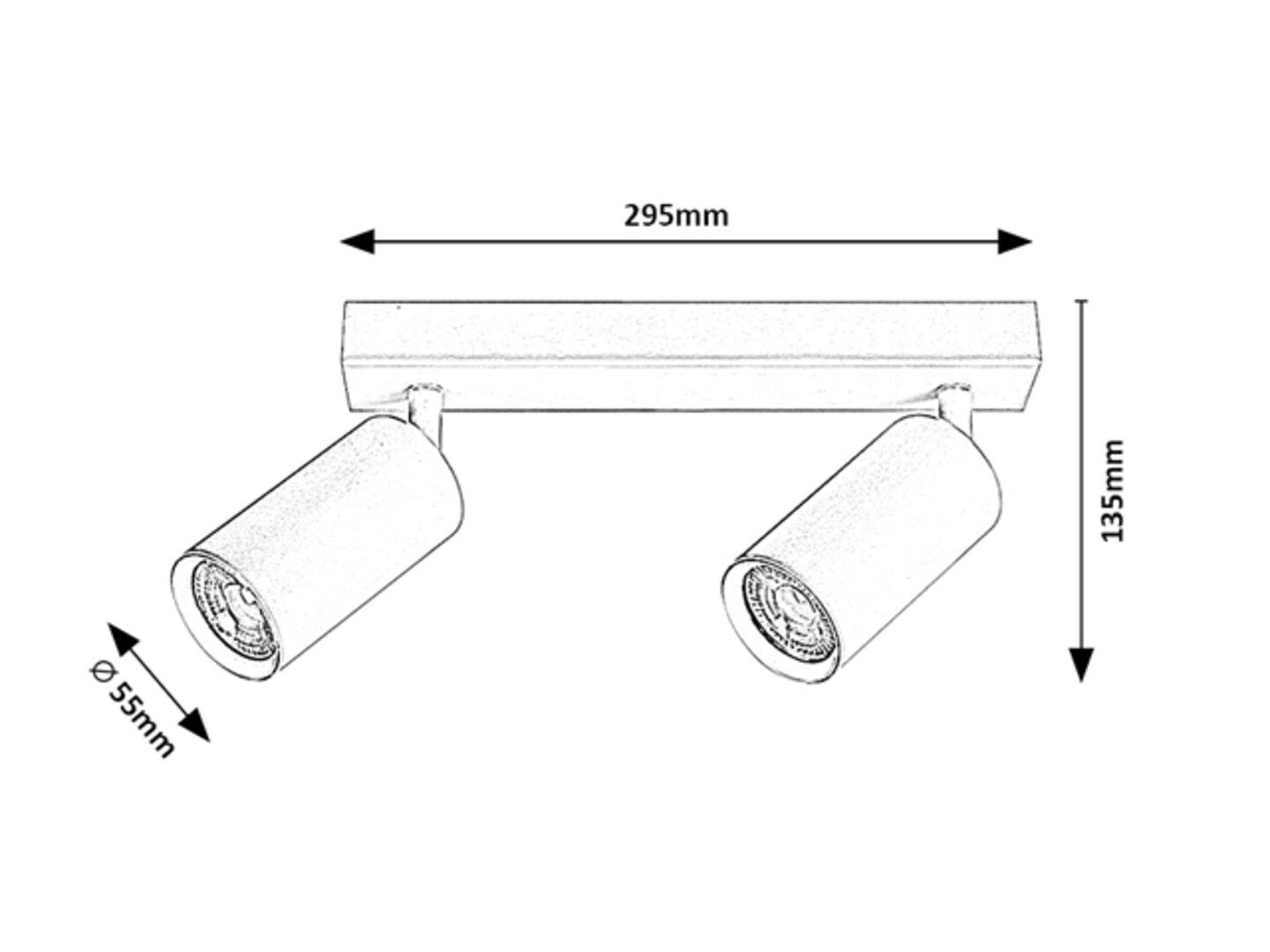 Rabalux LED Deckenspots "Solo" 2-flammig, Metall, weiß, rund, GU10, ø55mm