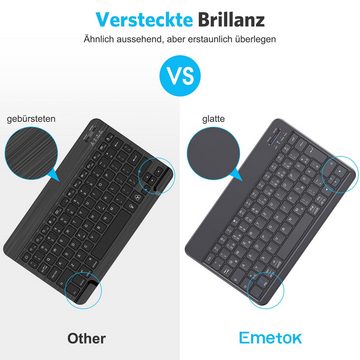 Tisoutec Bluetooth Tastatur,Kabellose Multi-Device 7 Farbige Deutsches iPad-Tastatur (QWERTZ-Layout für Windows,iPad,Android,PC,Laptop,Smartphone)