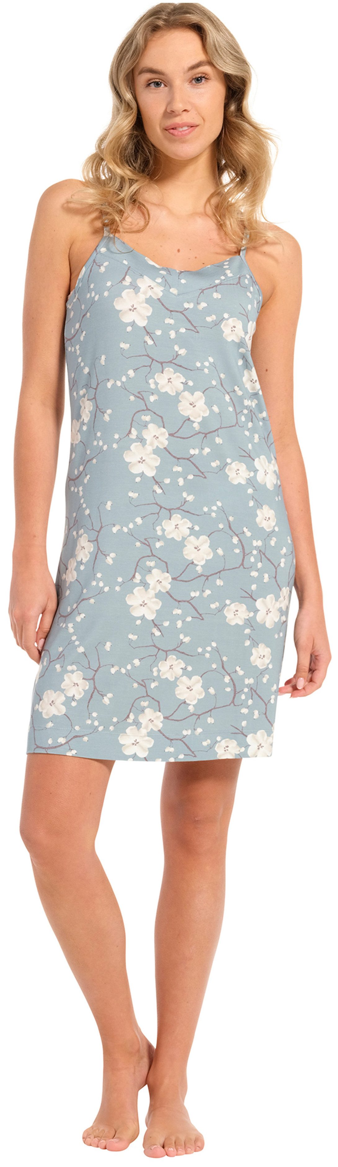 Nachthemd Damen Schlafshirt mit Spaghetti Trägern