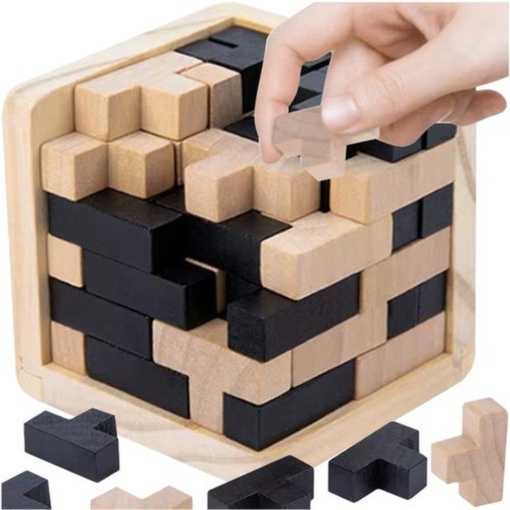 KRUZZEL Пазлы из кубиков Holzpuzzle Stapelwürfel, 52 Пазлыteile, Holzpuzzle wirkt beruhigend, unterstützt Entspannung