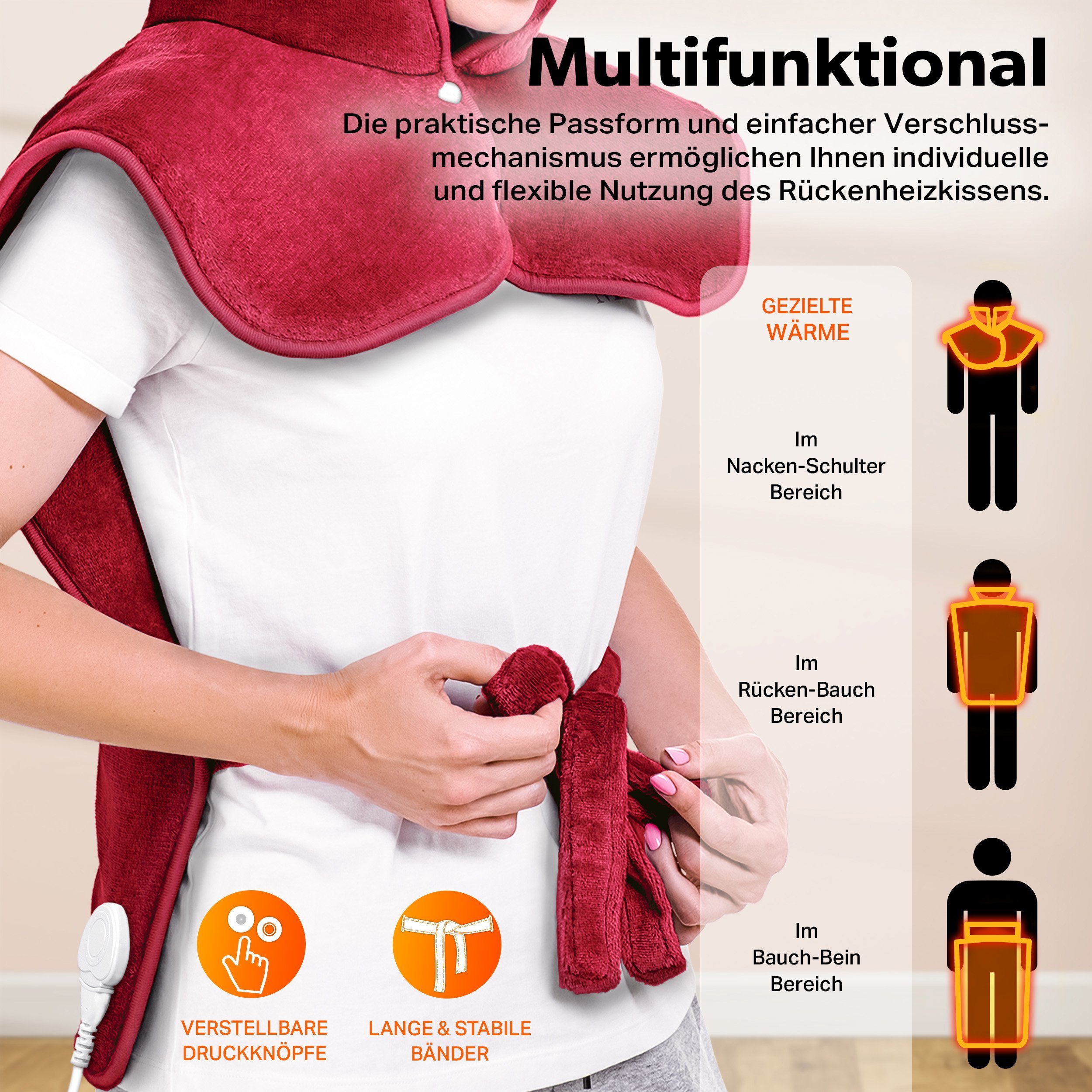 sinnlein Heizkissen elektrisches Wärmekissen 60 x 85 cm, 3 Stufen, für ...