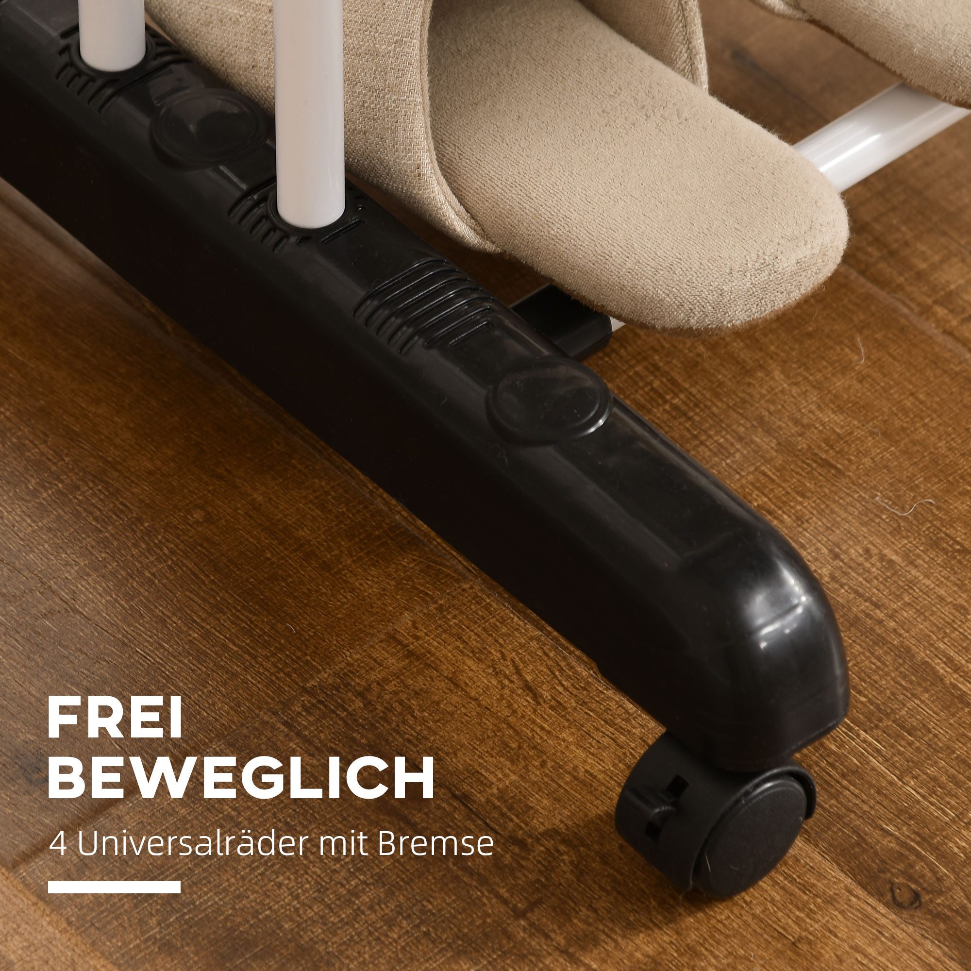 HOMCOM Wäscheständer Trockengestell mit Rollen mit 4 Ebenen, Stahl Schwarz 125 x 64 x 172 cm – Bild 5 von 5