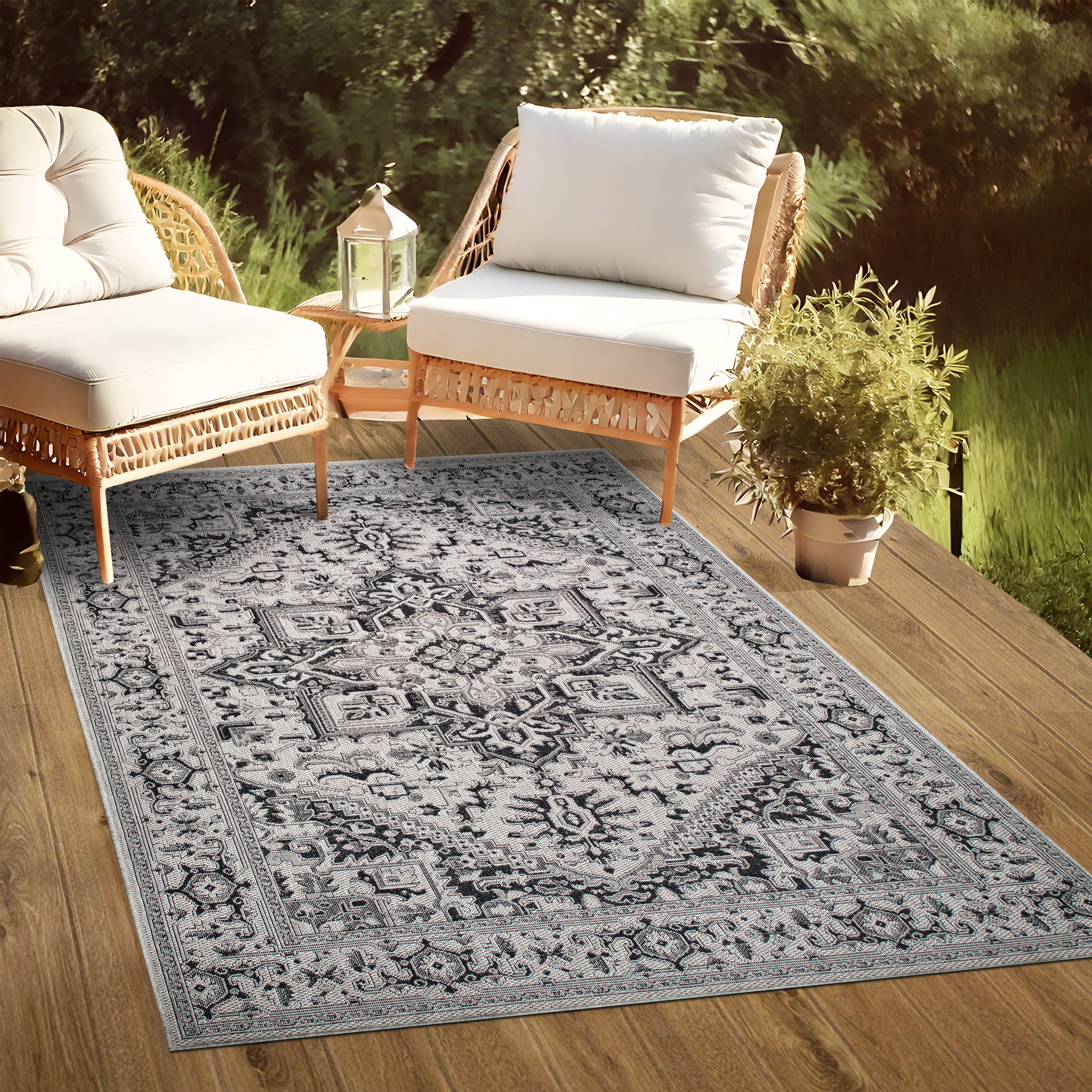 oKu-Tex Outdoorteppich PLUTUS In- & Outdoor Teppich, Flachgewebe, Sisalopti günstig online kaufen