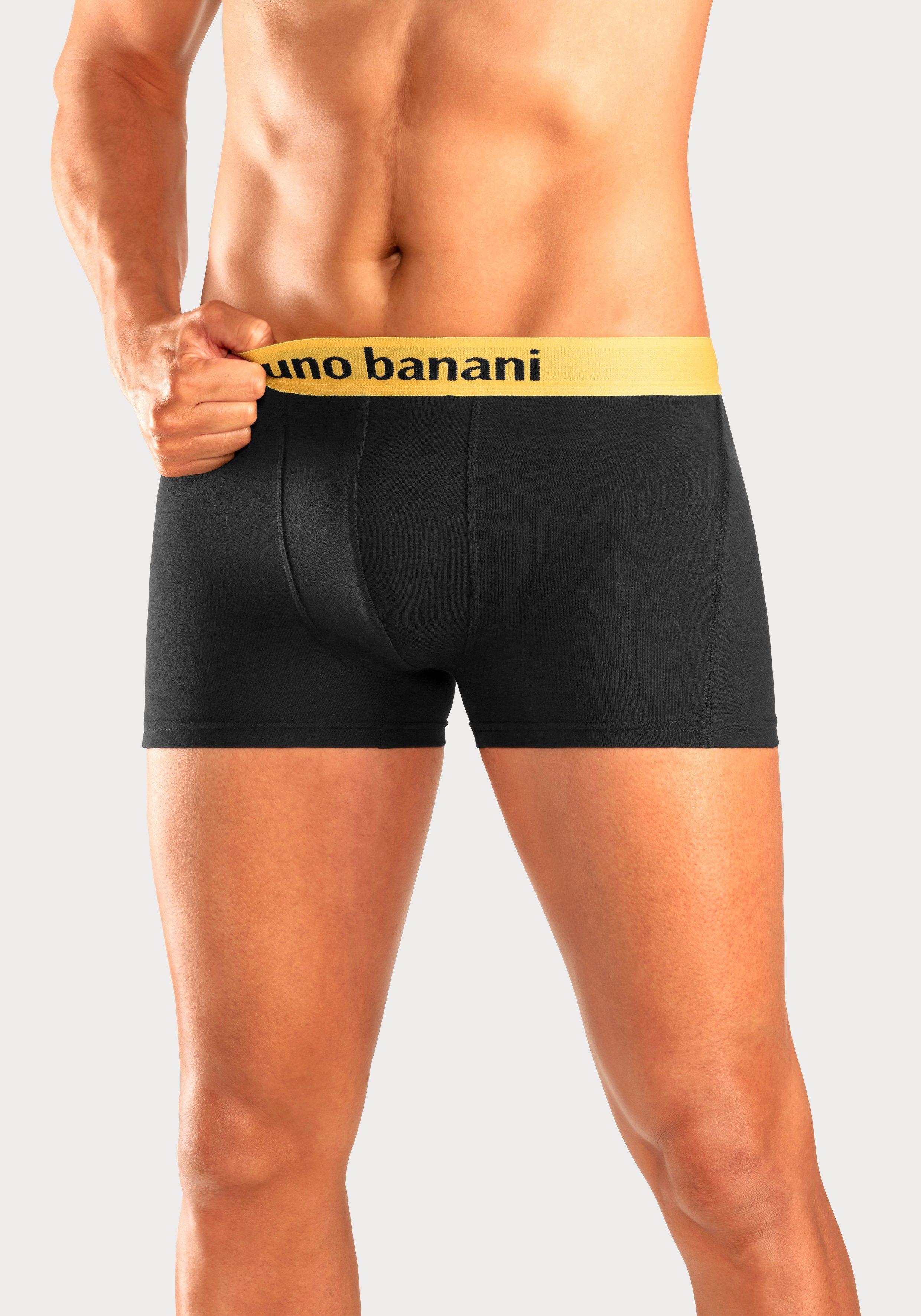 Bruno Banani Boxer Boxershorts für Herren (Packung, 4-St) mit farbigen Marken-Schriftzug am Bündchen