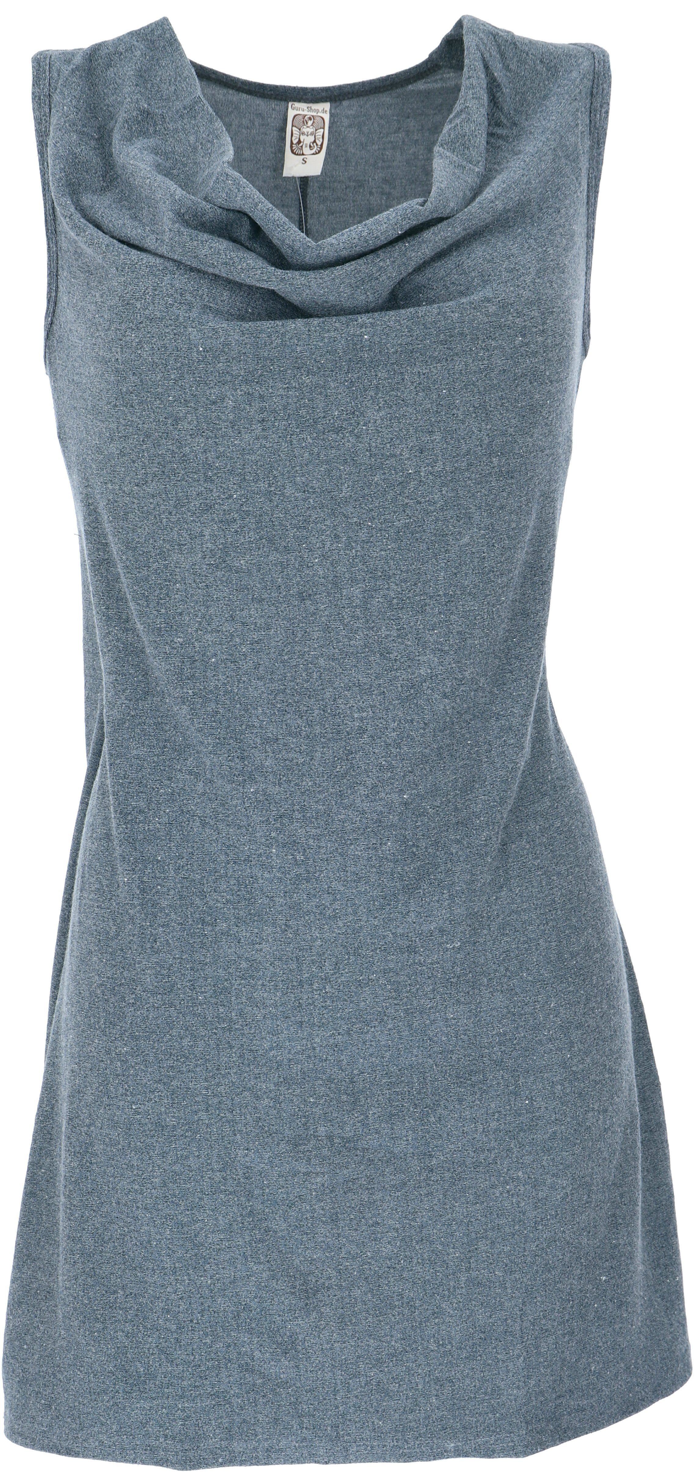 Guru-Shop Midikleid Minikleid mit Wasserfallausschnitt, bequemes.. günstig online kaufen