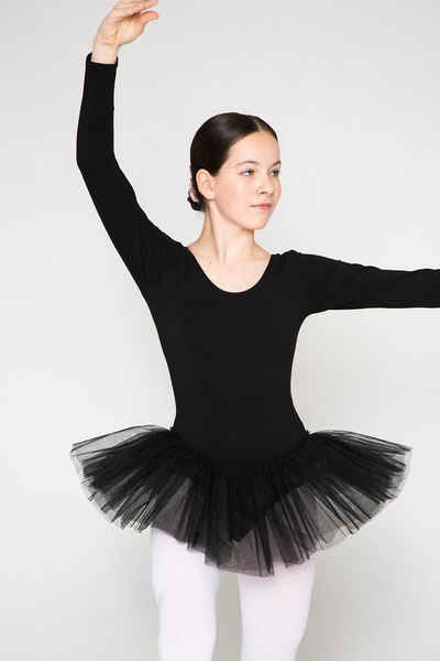 tanzmuster Tüllkleid Ballett Tutu Alea mit langem Arm Ballettkleid mit Tüllrock für Mädchen