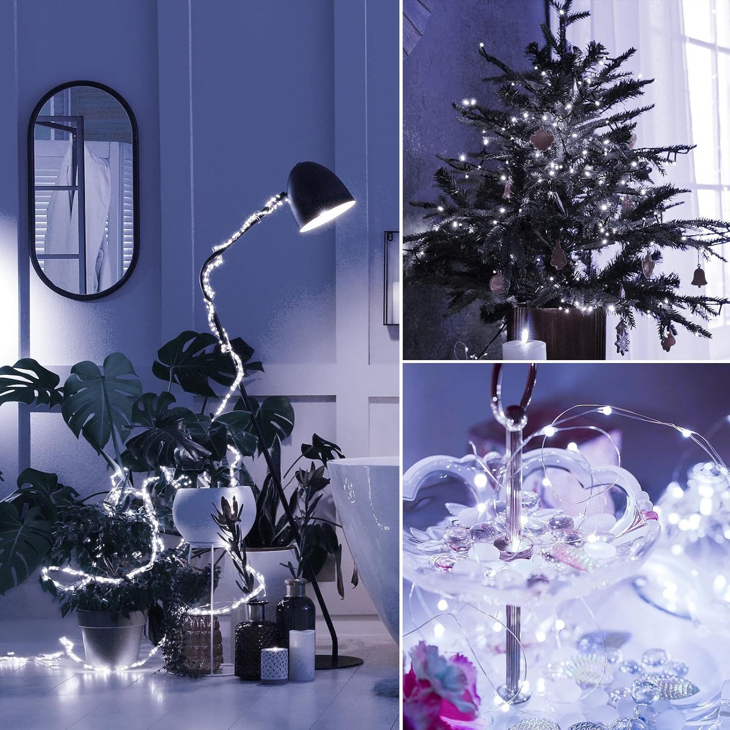 Qualra LED-Lichterkette 50/100LEDs Kupferdraht Lichterketten Innen Deko für günstig online kaufen