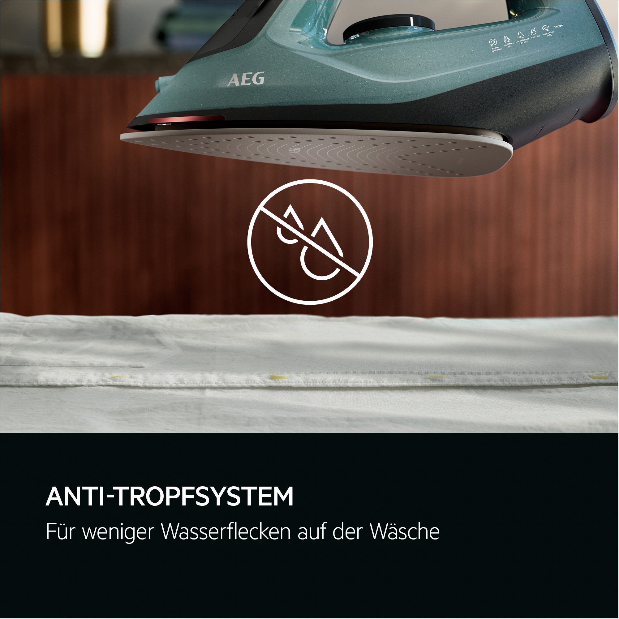 AEG Dampfbügeleisen SI5-2-6OG Gentle 5000, 2400 W, Anti-Kalk-System, Restwärmeanzeige, 110 g Dampfstoss – Bild 3 von 5