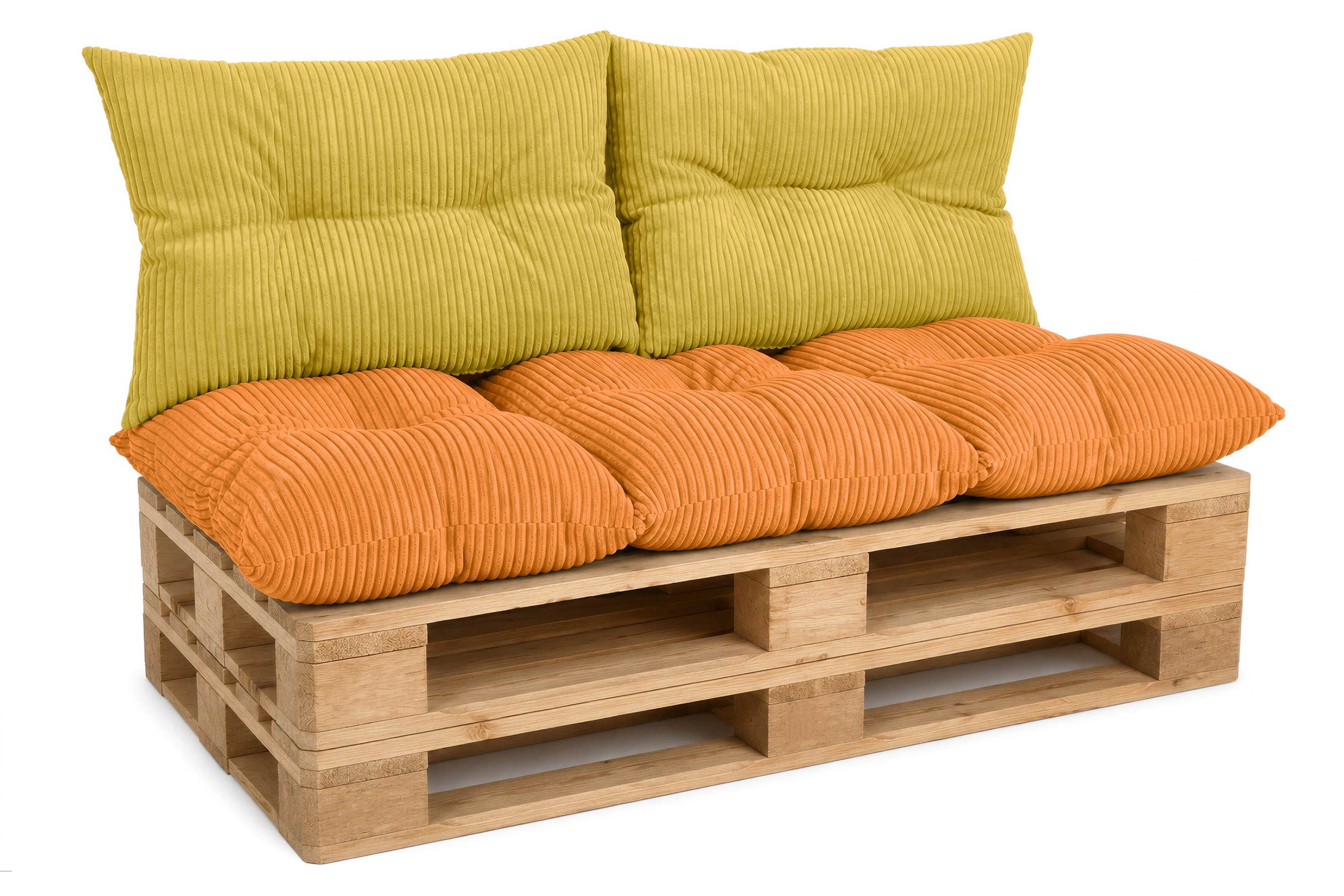 Amilian Palettenkissen Palettenauflagen Set 3-tlg., 120x80 cm + 2x 40x60 cm, für Palettenmöbel, Balkon, Terrasse und Wohnbereich