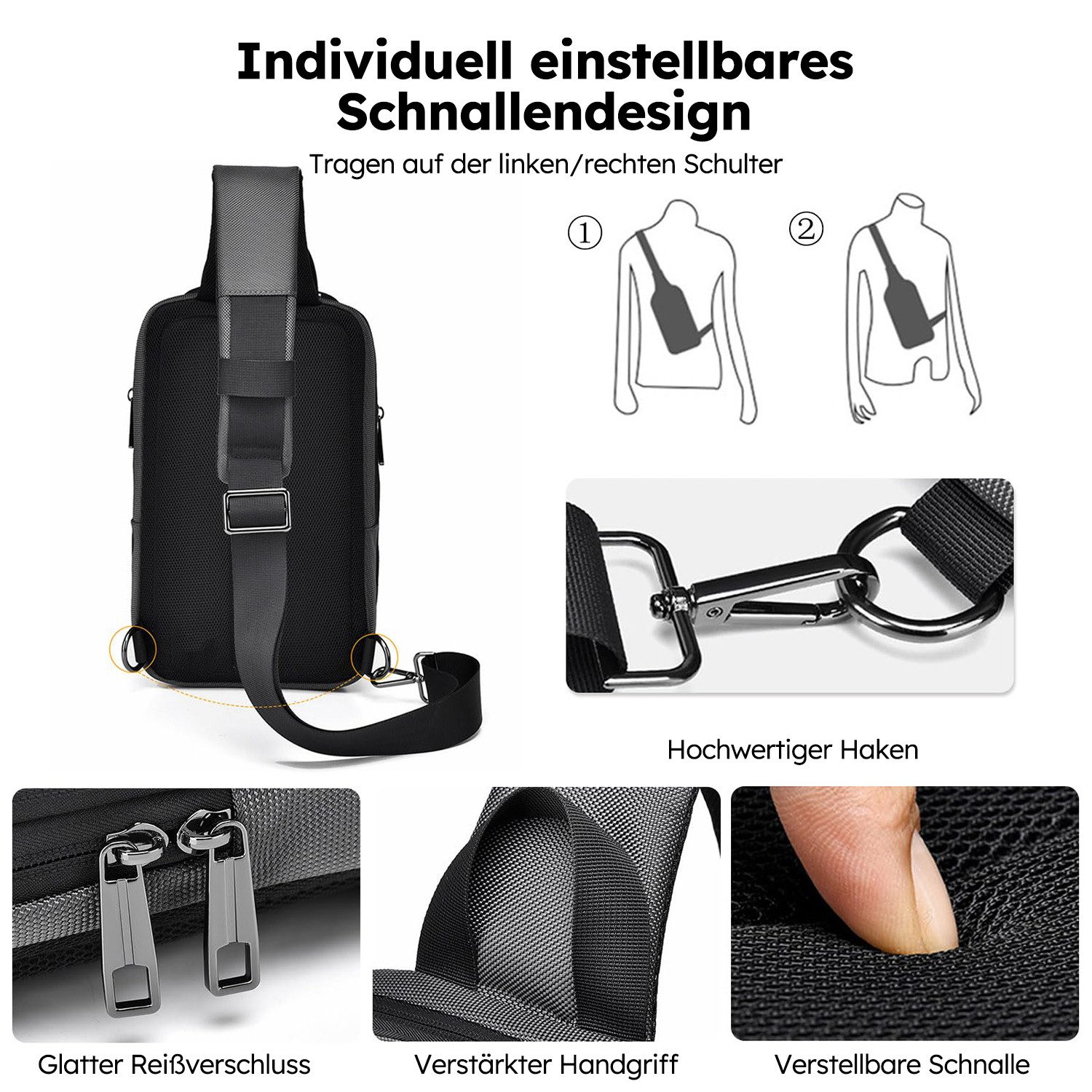 RWEUOQ Schultertasche Herren-Schultertaschen Brusttasche Sling Schulter günstig online kaufen