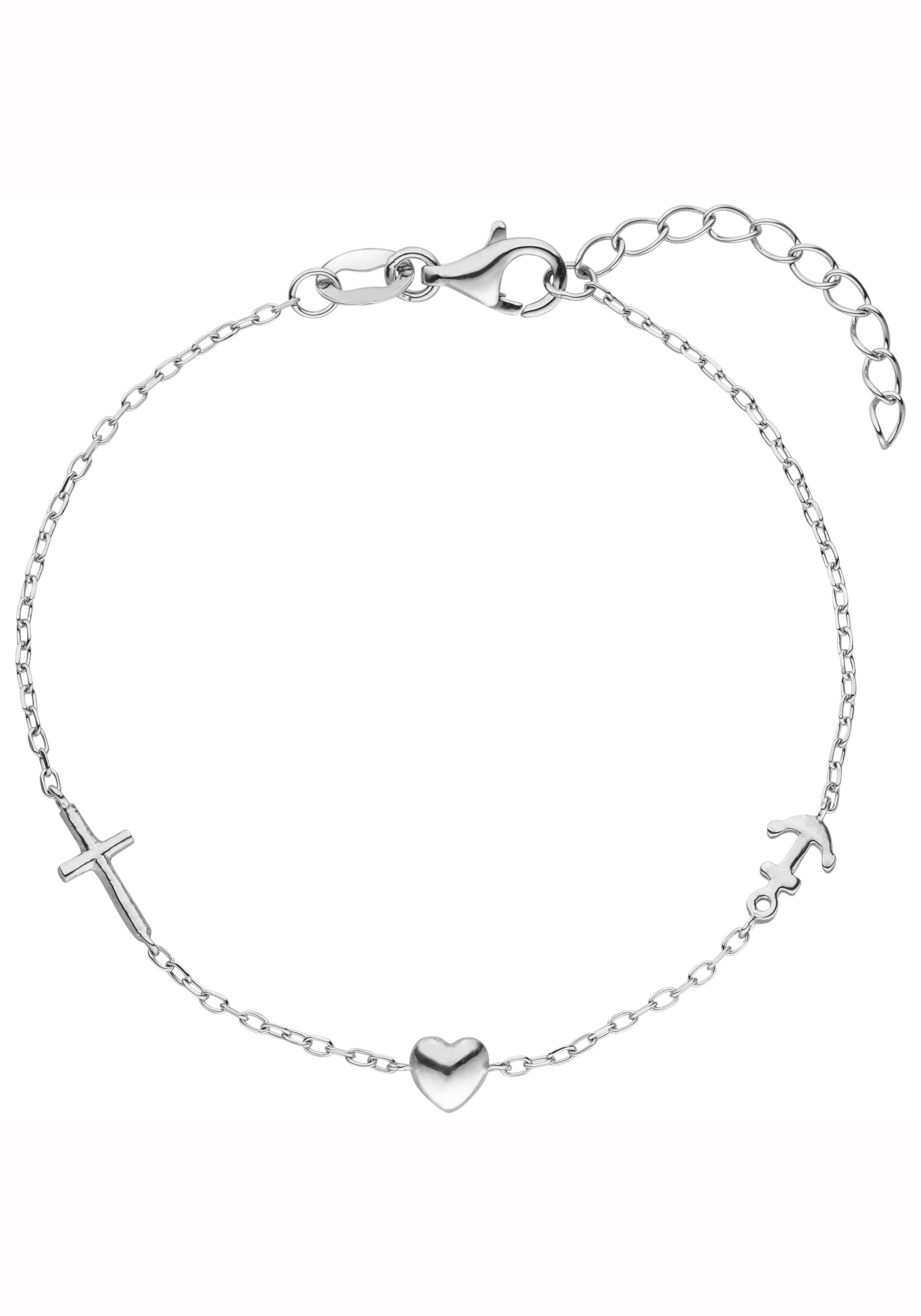 JOBO Armband Glaube Liebe Hoffnung, 925 Silber 19 cm