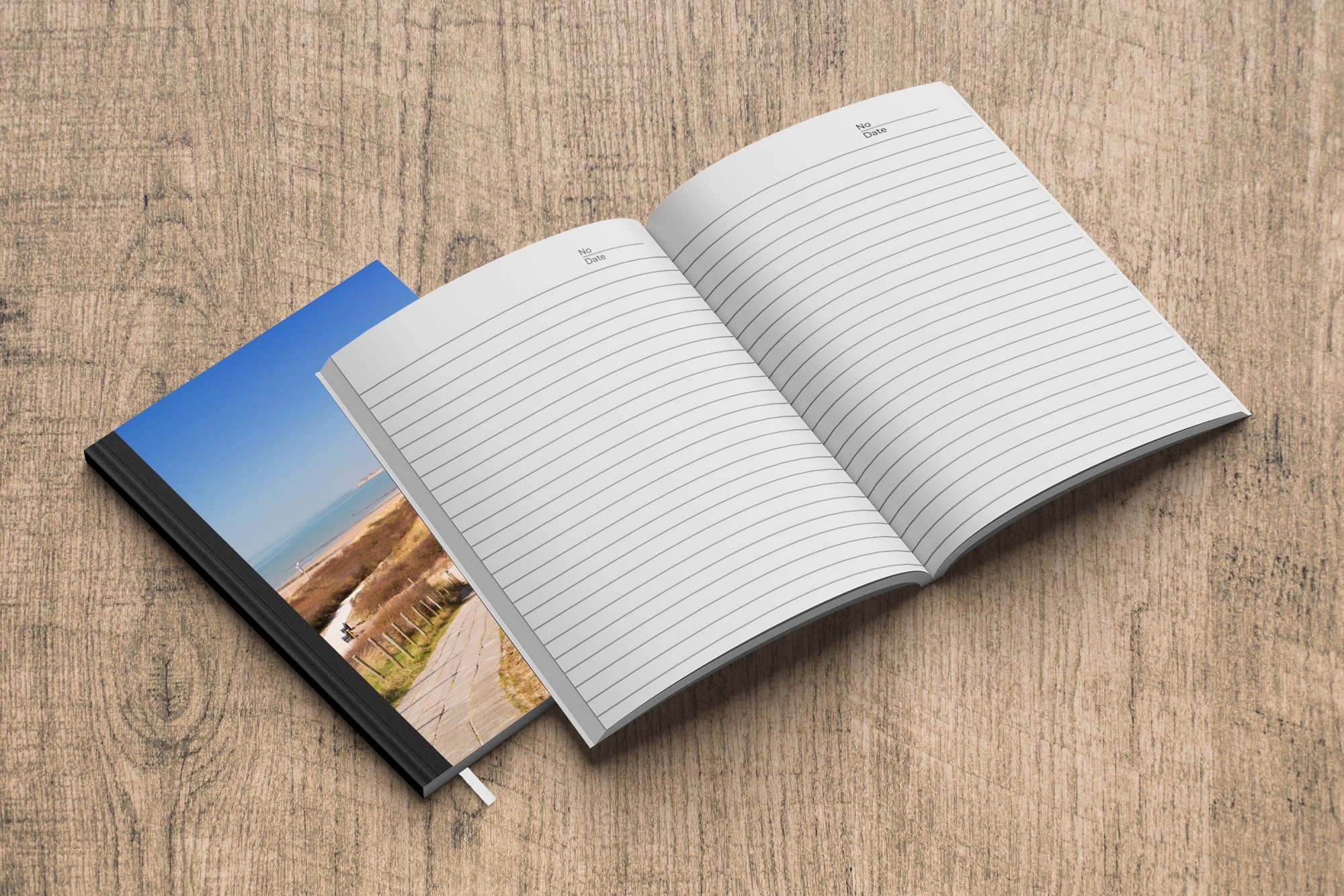 Notizbuch - 98 A5, Notizheft, Journal, - MuchoWow Meer Tagebuch, Seiten, - Strand Haushaltsbuch Leuchtturm Merkzettel, Niederlande,