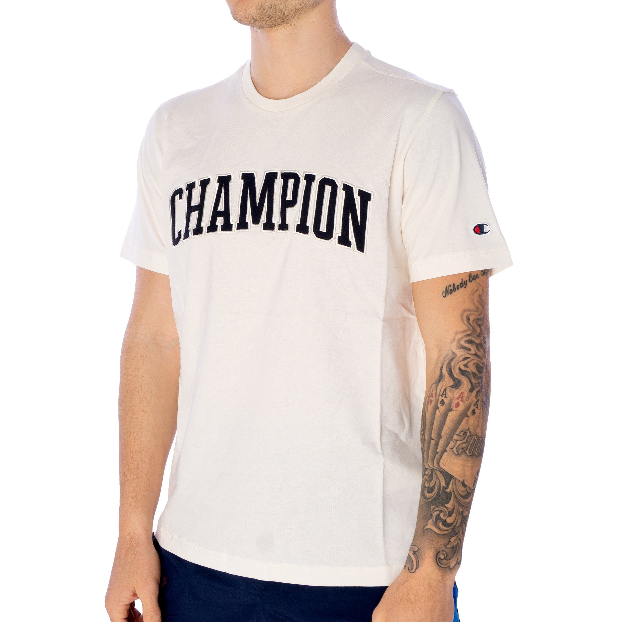 (1 T-Shirt beige Champion Stück, T-Shirt 1-tlg) 217882 Champion