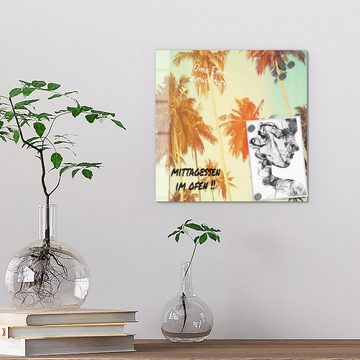 DEQORI Magnettafel 'Palmen mit Farbfilter', Whiteboard Pinnwand beschreibbar