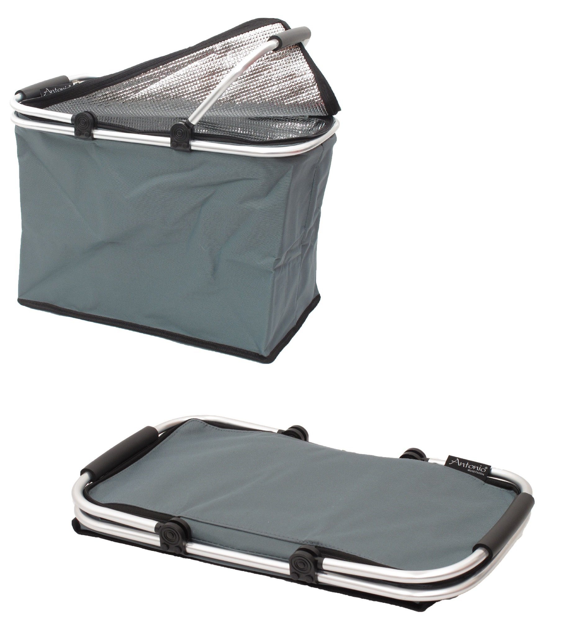 Antonio Einkaufskorb Antonio Thermo Einkaufskorb Kühltasche Kühlbox faltbar Farbe: grau