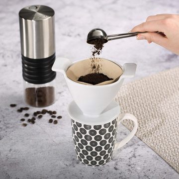 Xavax Permanentfilter Kaffee-Filter Porzellan-Filter Größe 4 Tassen, Porzellan, Universal Dauerfilter, Permanentfilter für Kaffee-Pulver gemahlener Kaffee, Spülmaschinengeeignet