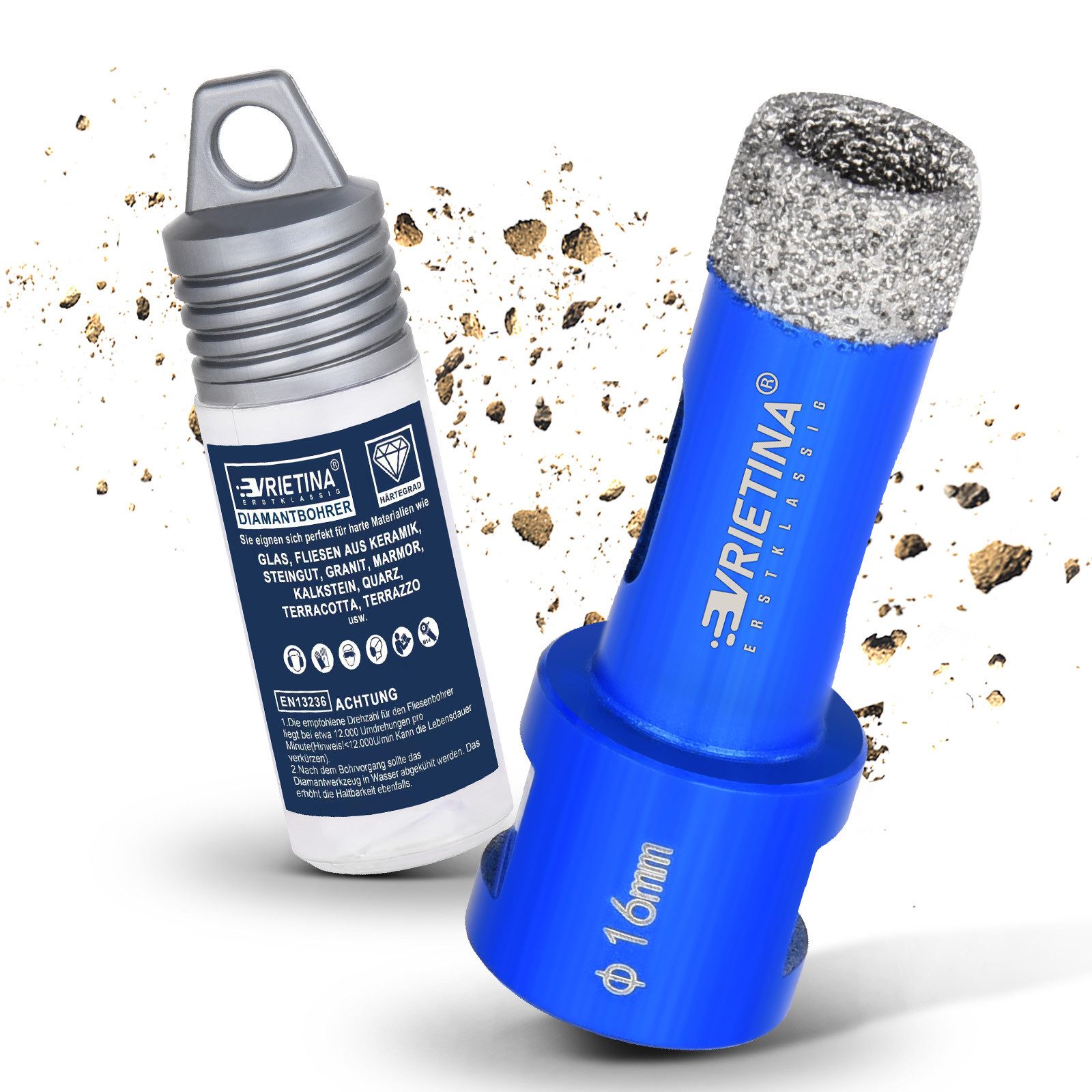 XERSEK Bohrkrone Diamantbohrkrone Vakuumlötung M14, Ø6-150mm Fliesenbohrer Trockenbohr., Schnelles Diamantbohrer für Fliesen, Granit, Marmor Keramik, Langlebig, Rost Hitzebeständig, Hohe Bohrgeschw. 3x läng. Lebensdauer
