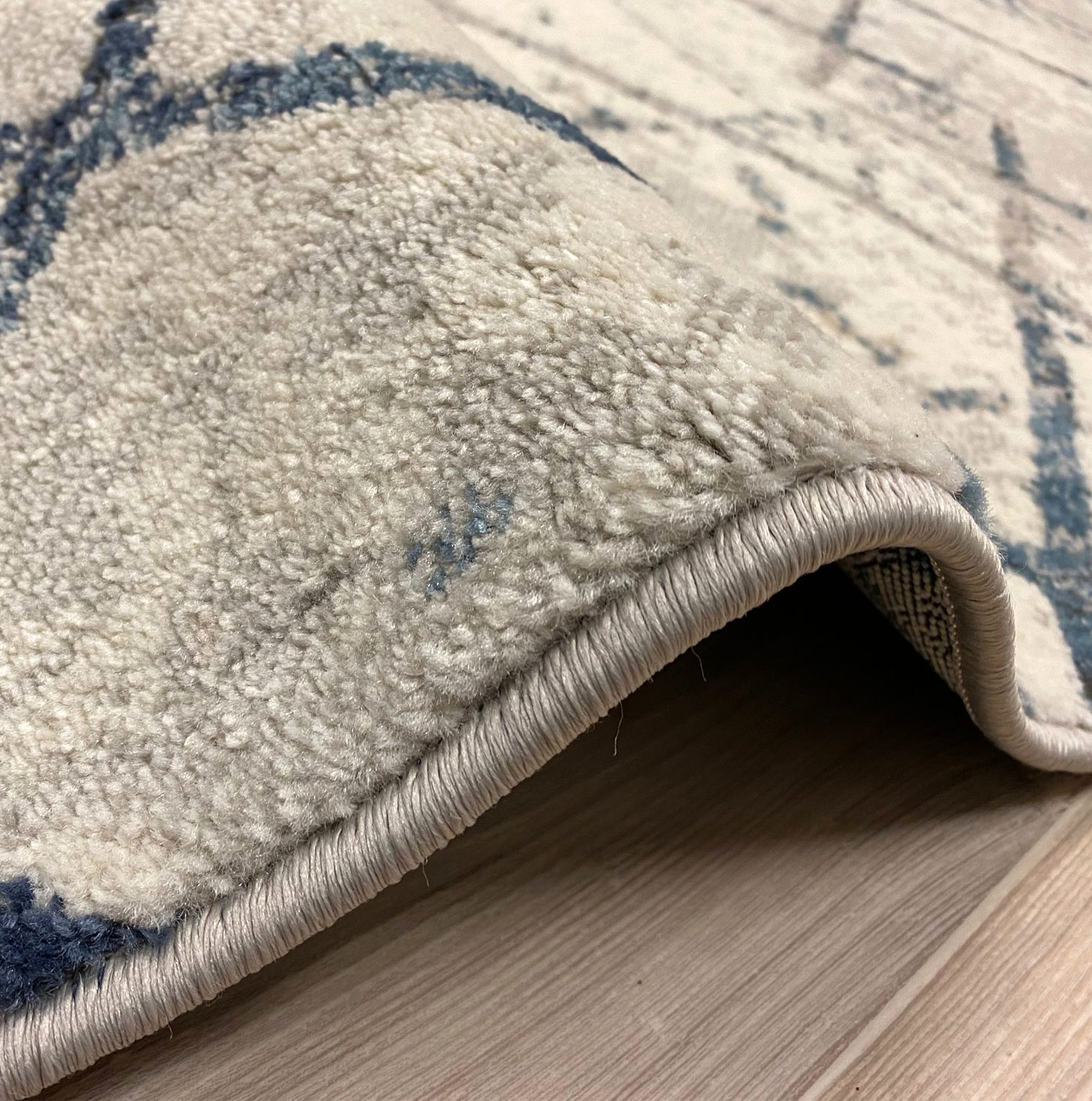 Beige, 10 Blau Wohnzimmer, Kurzflor, Karomuster Designer mm, Designteppich Palmas Teppich Kinderzimmer Höhe: Wohnzimmer Carpetilla, Teppich Rechteckig,