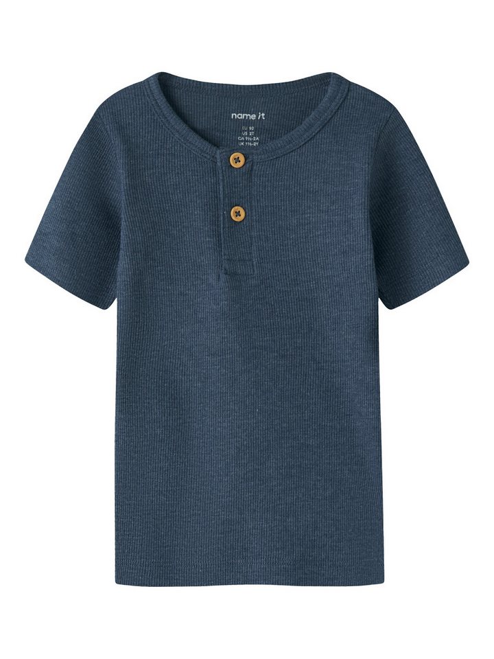 Name It Kurzarmshirt NMMKAB TOP NOOS Baumwollmischung, kurze Knopfleiste