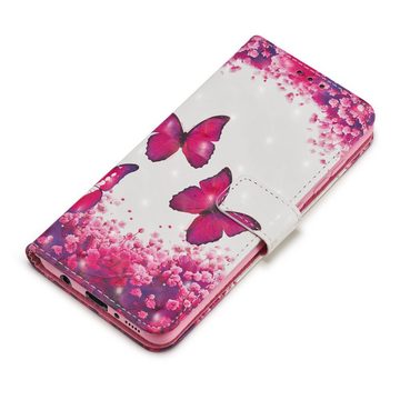 FITSU Handyhülle Handytasche für Samsung Galaxy A71 Hülle Schmetterling Motiv 6,7 Zoll, Flipcase für Samsung A71 Handyhülle, Handytasche mit Kartenfach