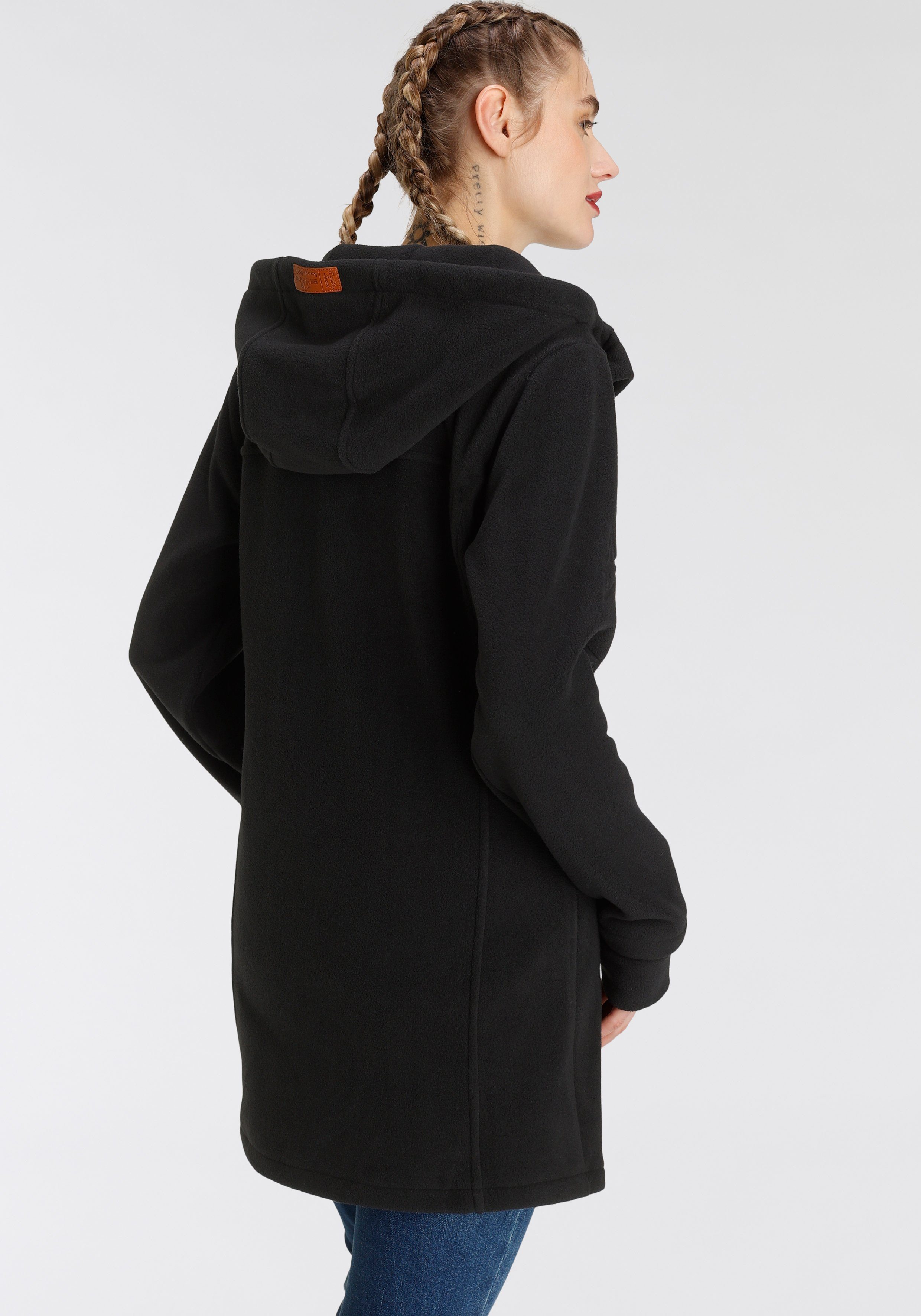 KangaROOS Fleecejacke figurbetonter Schnitt, mit Kapuze, mit 2-Wege-Reißverschluss – Bild 3 von 5