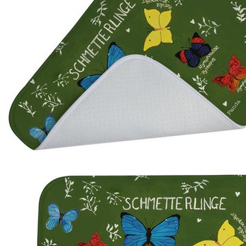 Badematte Schmetterlinge - Geschenk, Falter, Badteppich, Natur Motiv, positive Mr. & Mrs. Panda, Höhe 1 mm, 100% Polyester, rechteckig, Saugstark