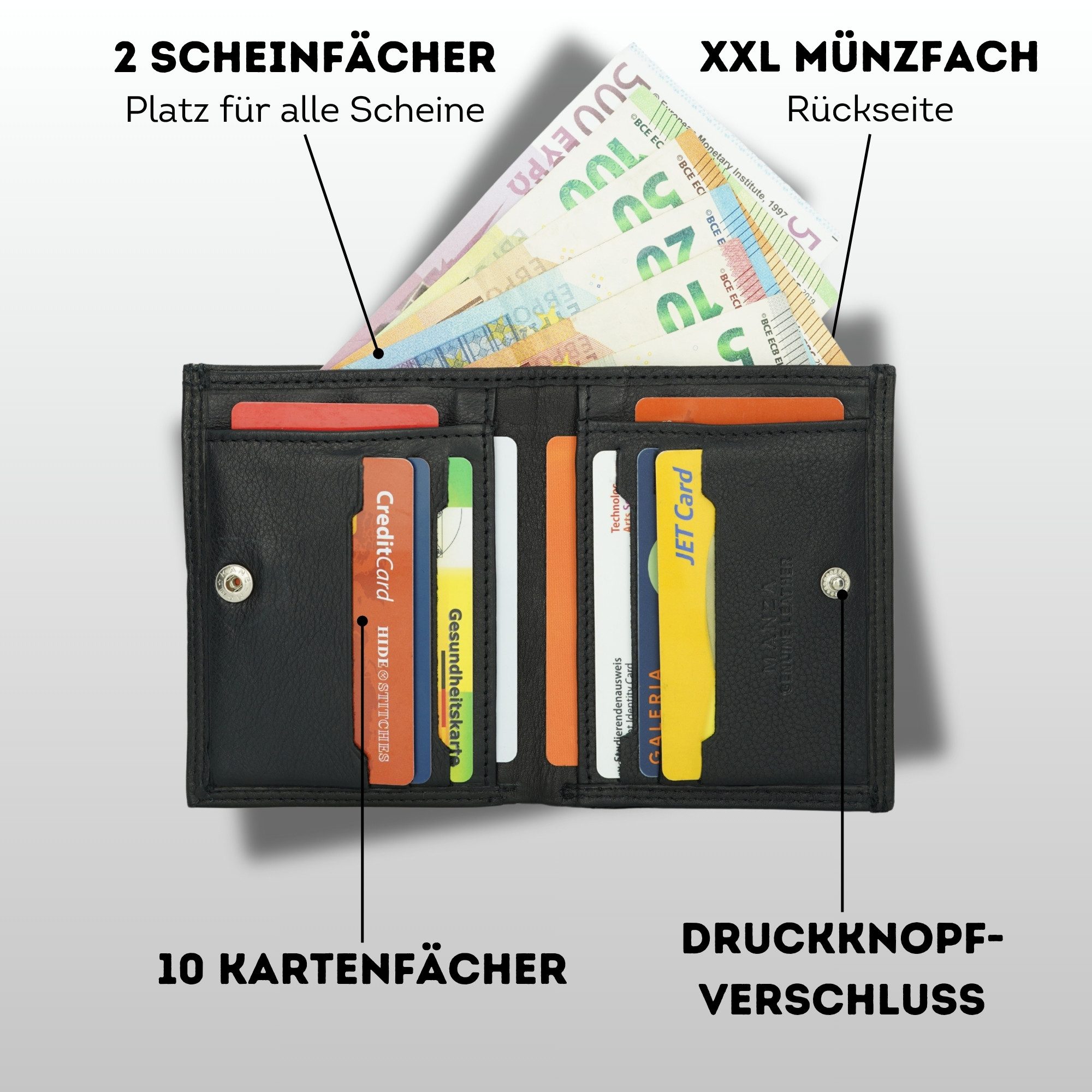 Manza Geldbörse eldbörse Wiener Schachtel Portemonnaie Echt Leder Geldbeute günstig online kaufen