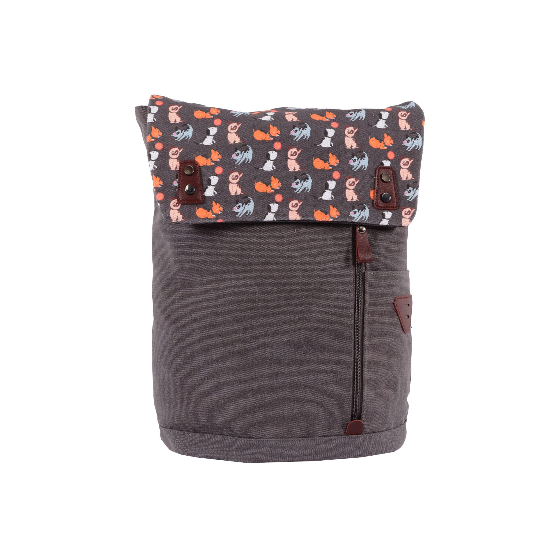 BIGGDESIGN Rucksack Biggdesign Hunde Vintage Laptop-Rucksack, Grau