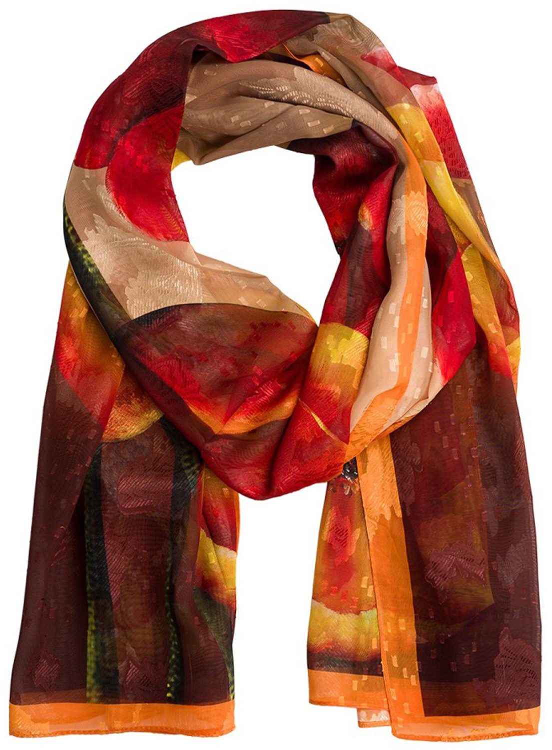 chic4home Schal Color Flow, (1-St. 1-teilig), sommerlicher Damen Schal mit Blumenmuster