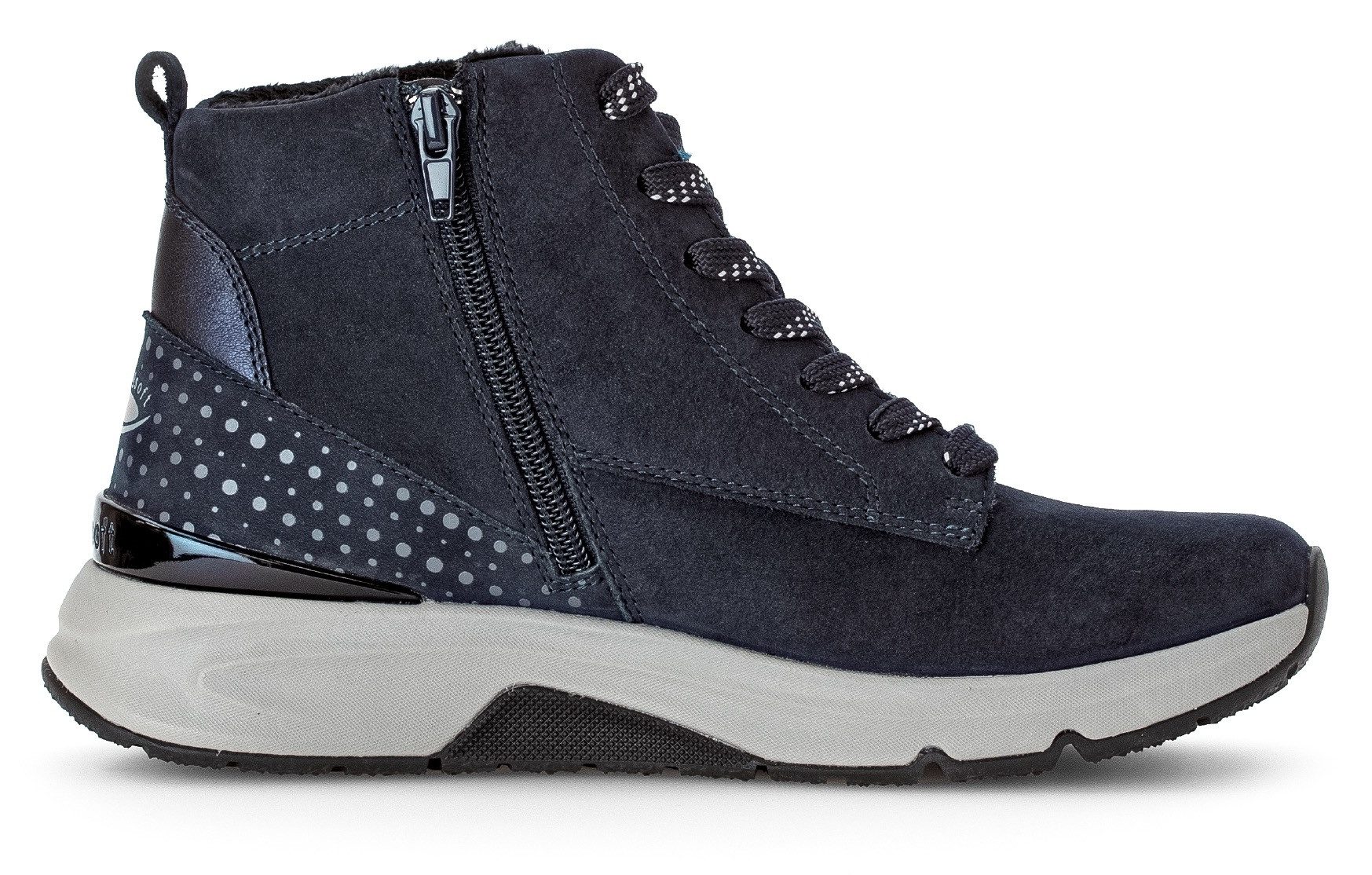 rollingsoft Schnürboots, Keilabsatz, Freitzeitschuh, High-Top-Sneaker, Label an der Ferse