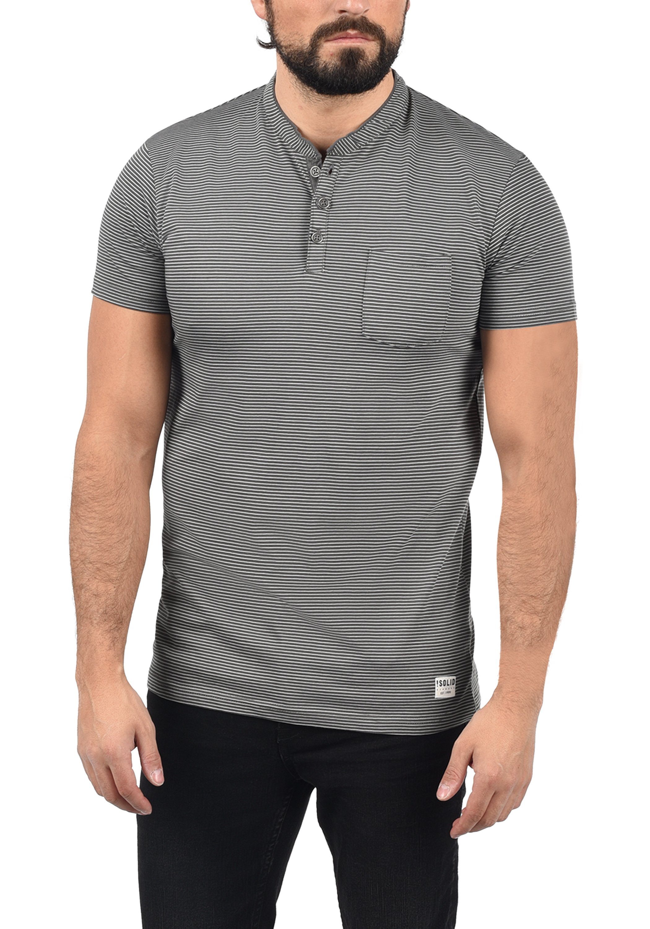 Rundhalsshirt Dark Melange T-Shirt !Solid SDAlfi Grey (8288)