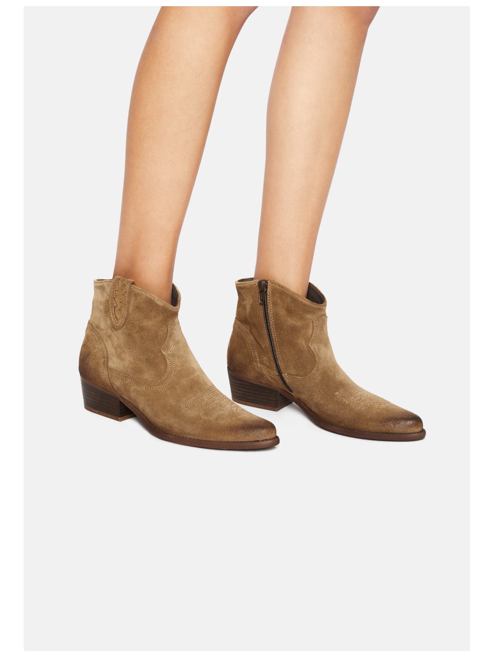 Felmini Stiefelette Leder . Cowboy Stiefelette