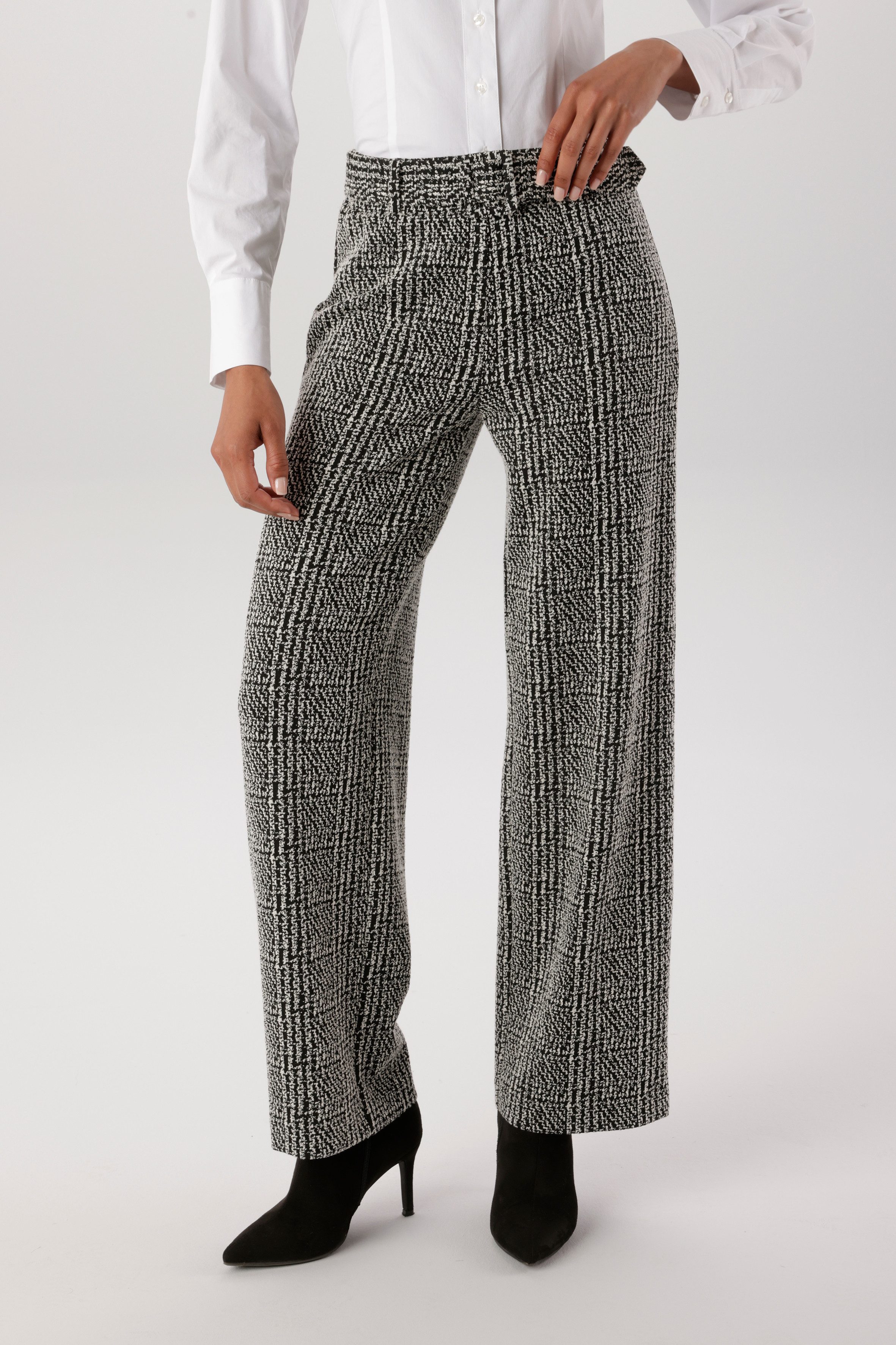 Aniston SELECTED Schlupfhose (2-tlg) mit Gürtel im gleichen Karomuster-Design - NEUE KOLLEKTION
