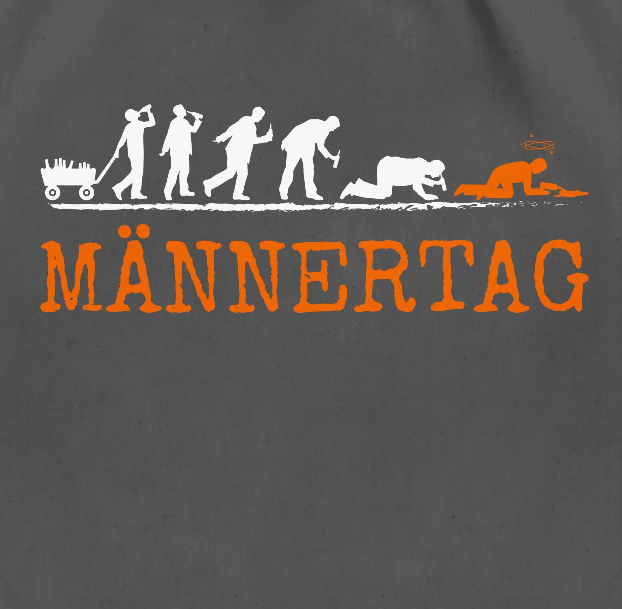 Shirtracer Geschenk Lustig I Turnbeutel Männertag Evolution Herrentag Geschenk Dunkelgrau Biertrinker, 01 Vatertag