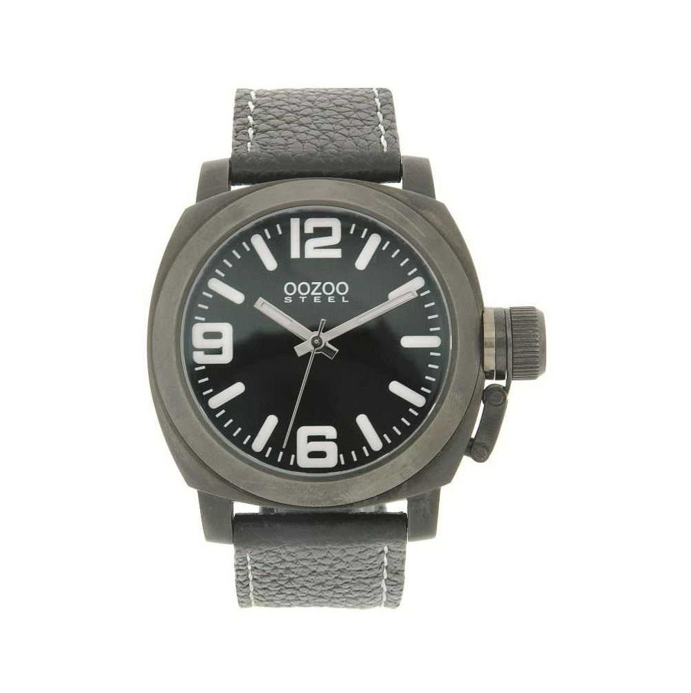 XXL OOZOO Steel Armbanduhr schwarz 45 Quarzuhr mm - OS0024