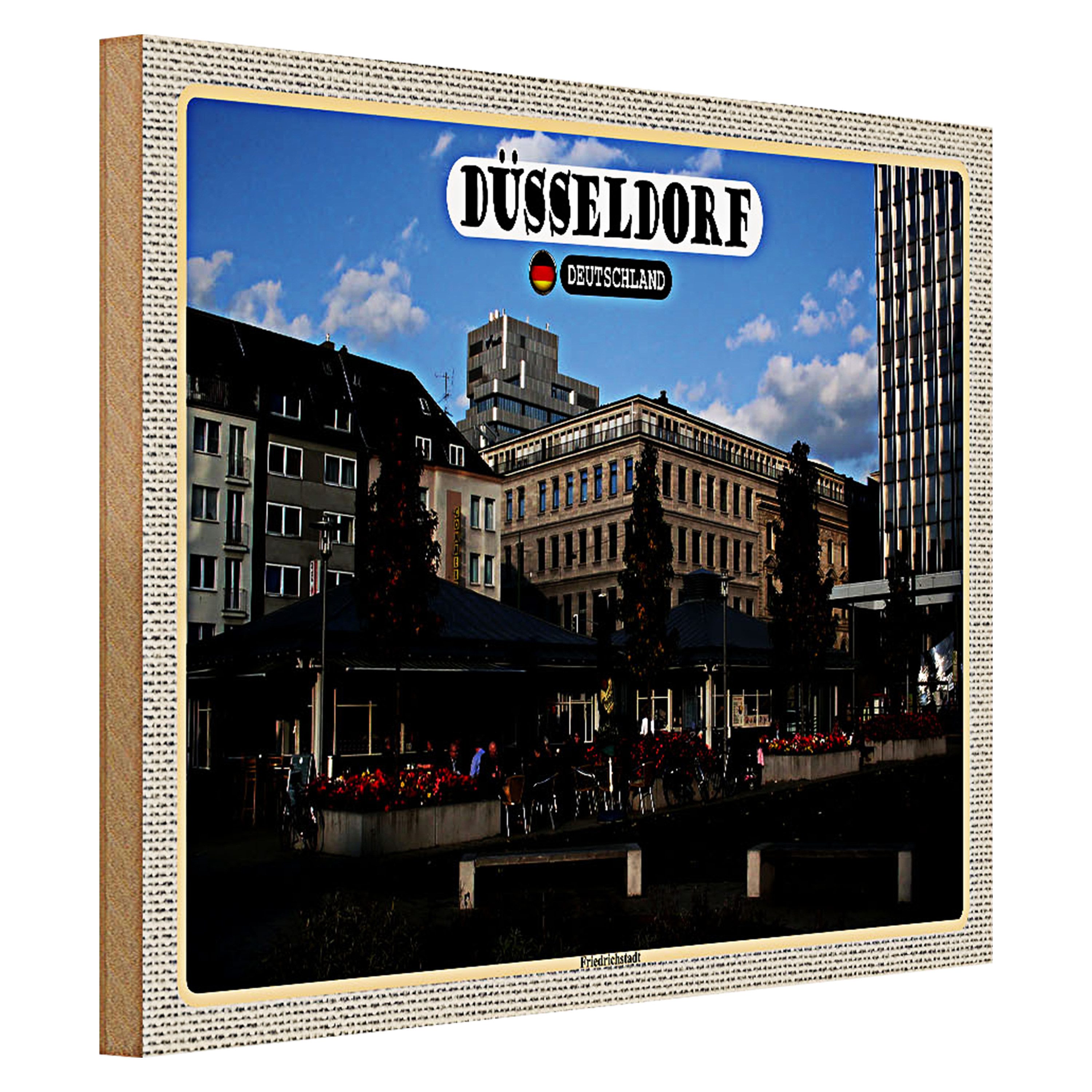 Roomando Holzbild Städte Düsseldorf Friedrichstadt Park 40x30cm