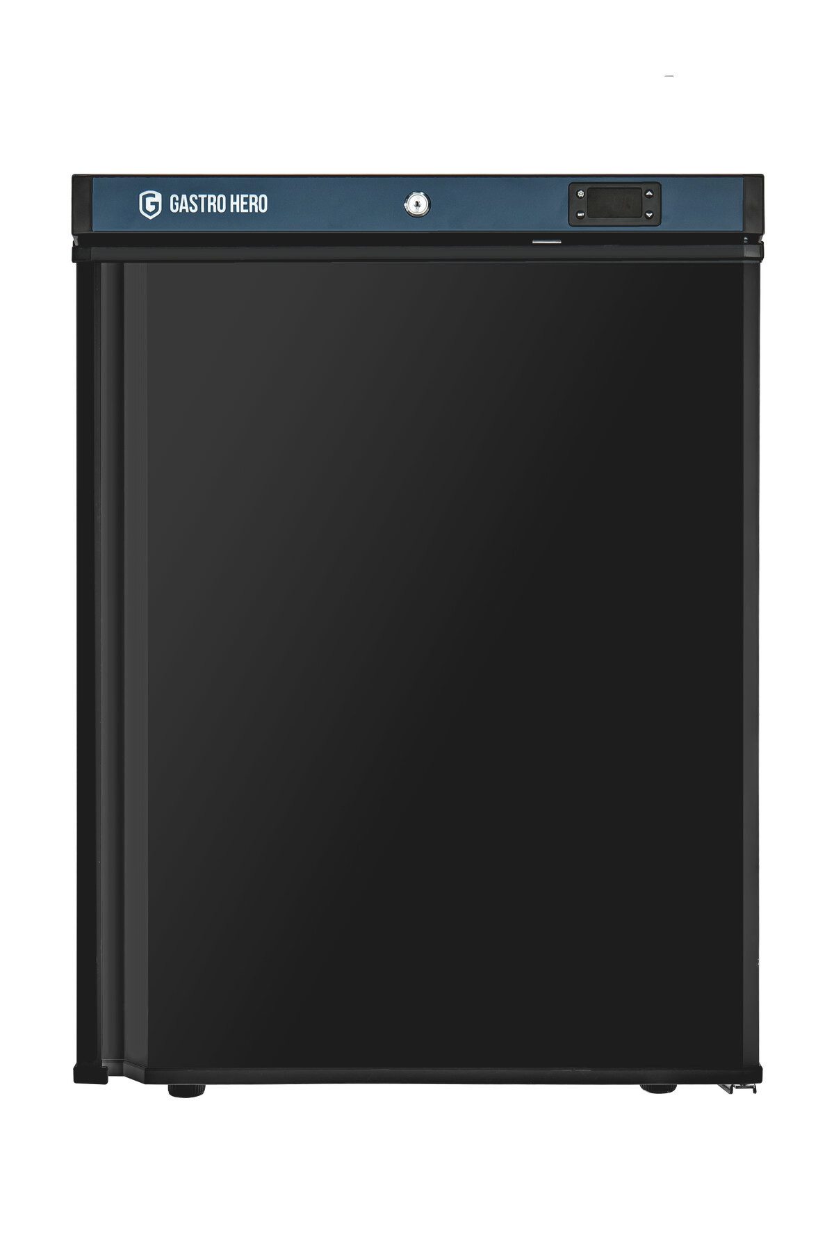 GastroHero Gefrierschrank Lagertiefkühlschrank ECO 200 Schwarz 127 Liter Umluftkühlung LTSE200B, 83.5 cm hoch, 60 cm breit, platzsparende Tiefkühllösung für Bars, Cafés und Profiküchen