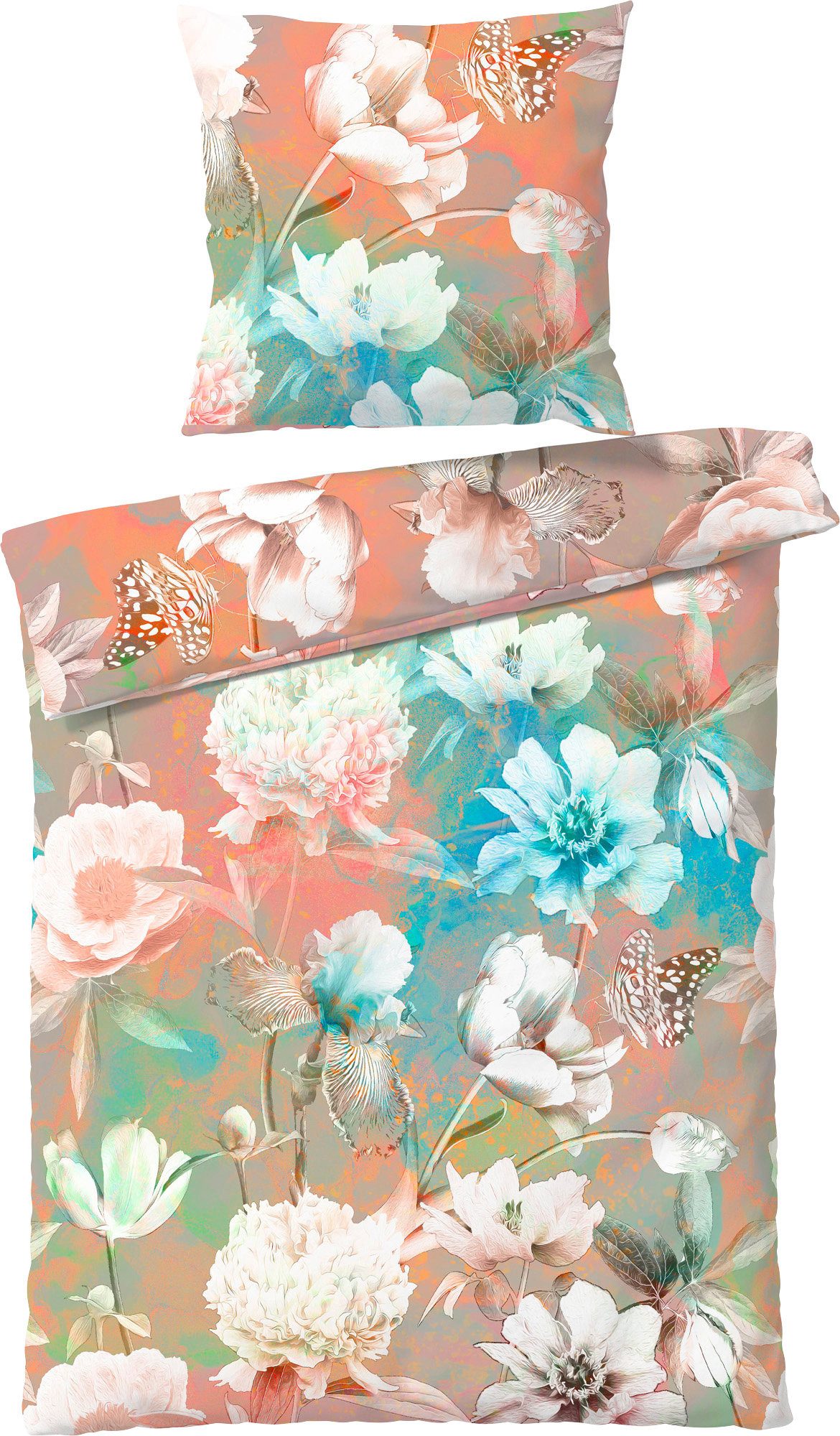 fleuresse Bettwäsche Bettwäsche, Mako-Satin, Mako-Satin Blumen/Tiermotive: Schmetterlinge