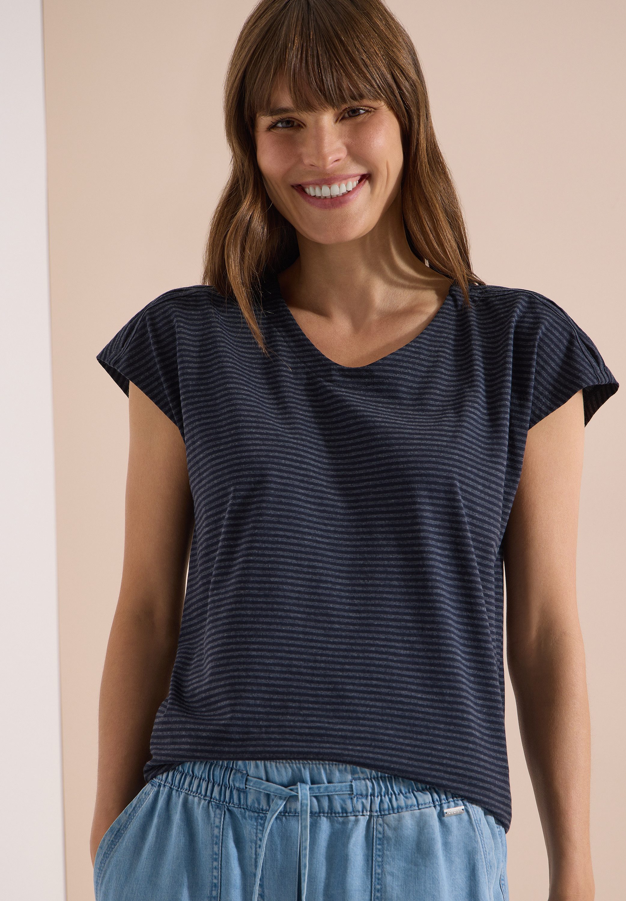 CECIL V-Shirt mit Cut-Out Detail