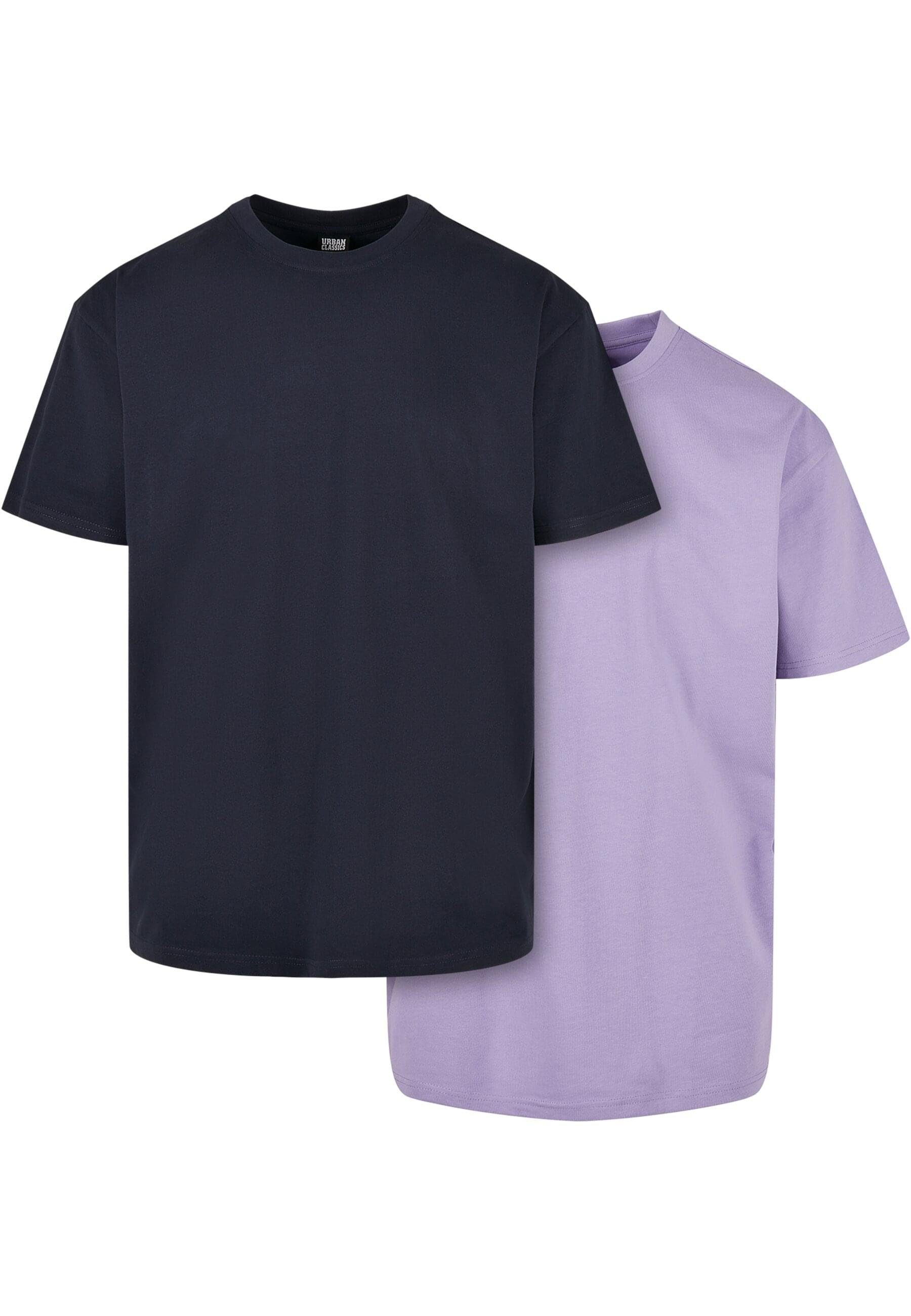 URBAN CLASSICS T-Shirt Herren Heavy midnightnavy+lavender Tee 2-Pack (1-tlg) Ovesized