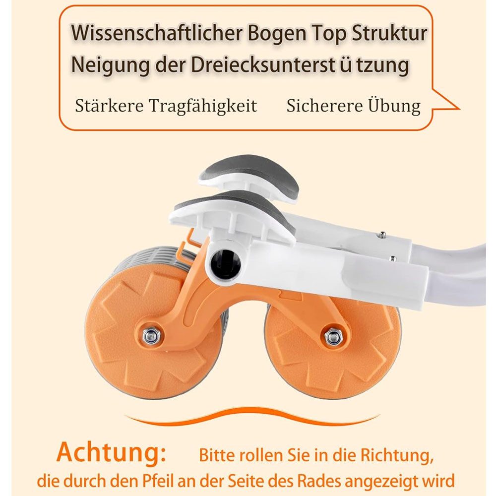 TUWENA Bauchtrainer Bauchroller Ab Roller,Bauchtrainer mit Ellbogenunterstützung Kniematte, Ab Wheel Automatische Rebound Bauchmuskeltrainer Doppelrädern Stabiler