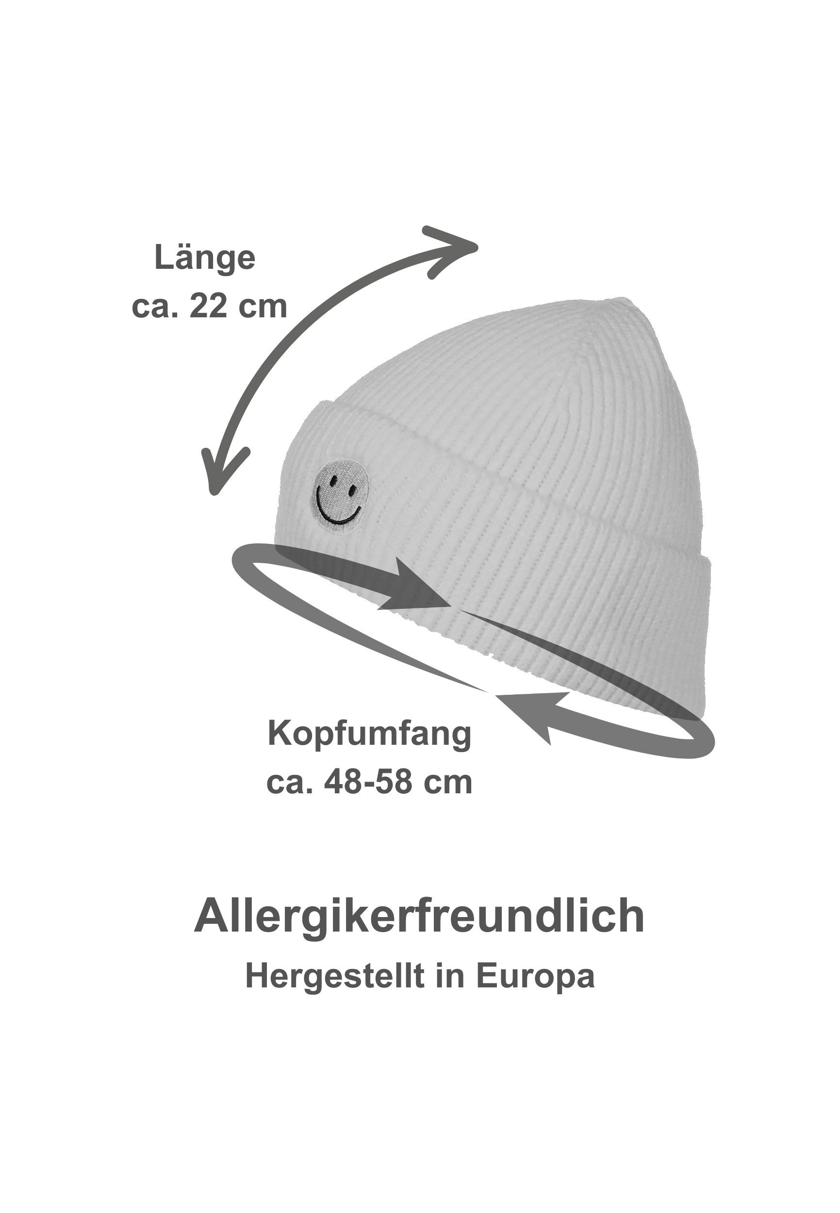 Faera Strickmütze Mit Smiley, Rippenstrick, weiches Tragegefühl (1-St., modisch) 620221_Mütze
