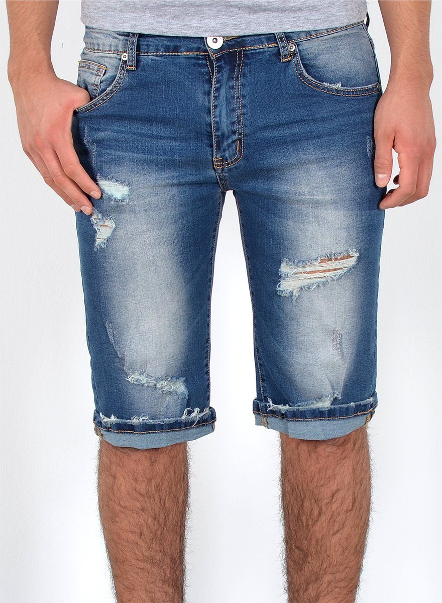 Coole Herren Denim Shorts Im Used-Look - Perfekt Für Sommer & Freizeit Mit Stretch-Komfort