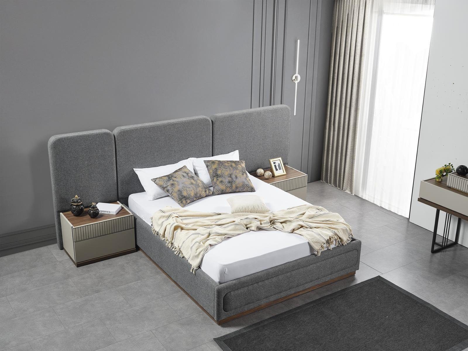 Möbel Luxus Einrichtung, Schlafzimmer Stoff Bett Design Bett Europa in JVmoebel Betten Made
