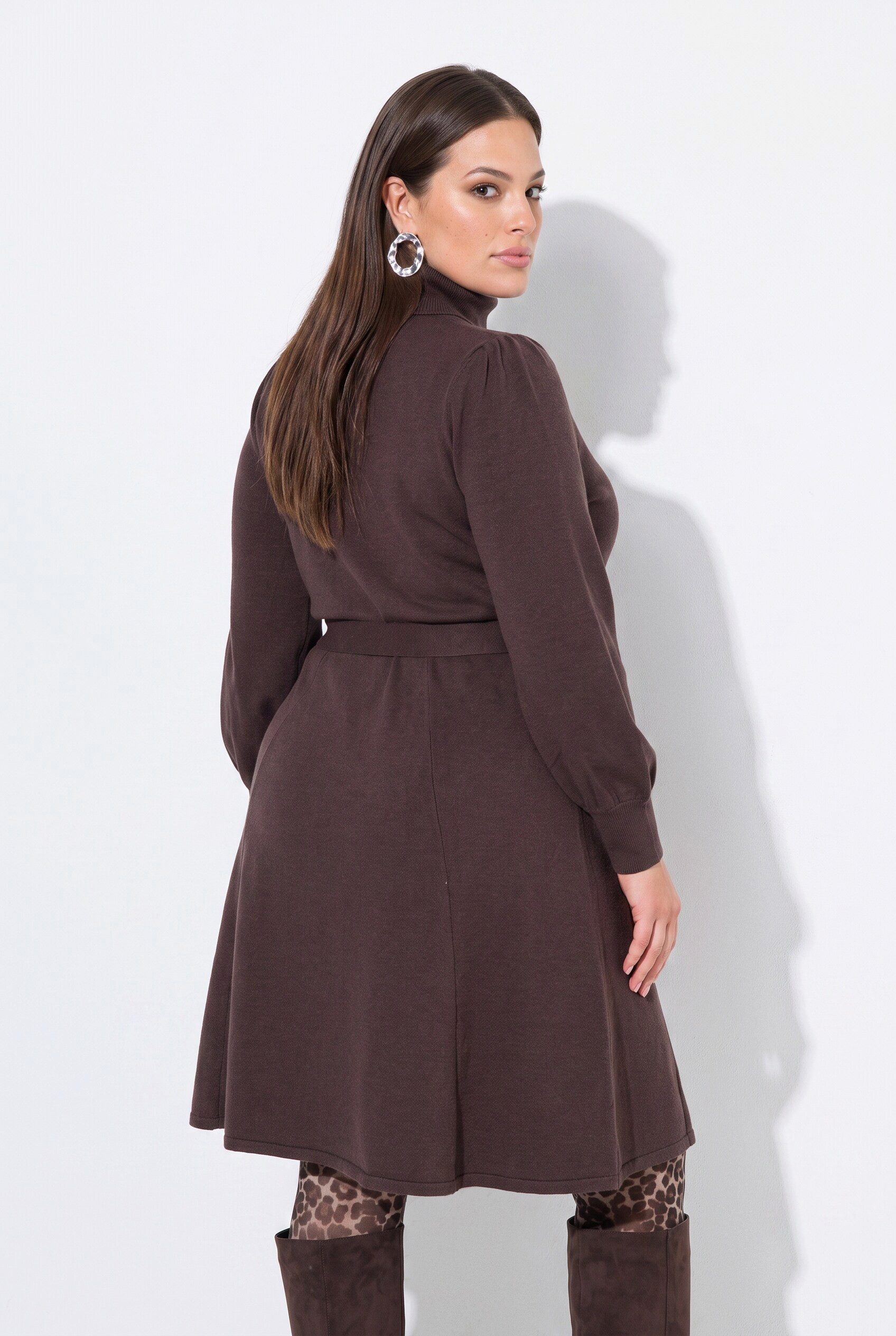 MIAMODA Strickkleid Strickkleid Midilänge Rollkragen Taillengürtel – Bild 3 von 3